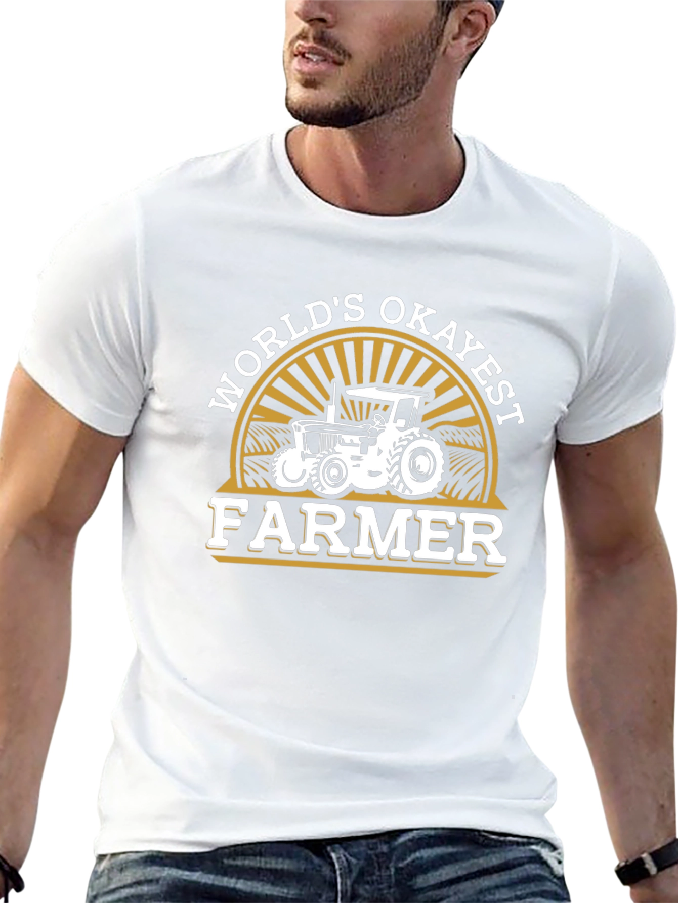 Worlds Okayest Farmer Black T-Shirt
