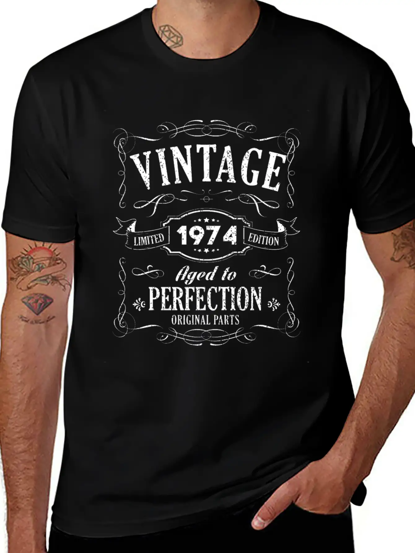 45th Birthday - 1974 Vintage Classic Present Gift Lightweight Cotton T-Shirt – Daily Comfort Graphic Shirt