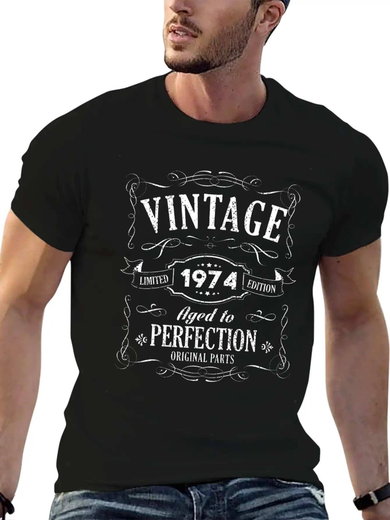45th Birthday - 1974 Vintage Classic Present Gift Lightweight Cotton T-Shirt – Daily Comfort Graphic Shirt