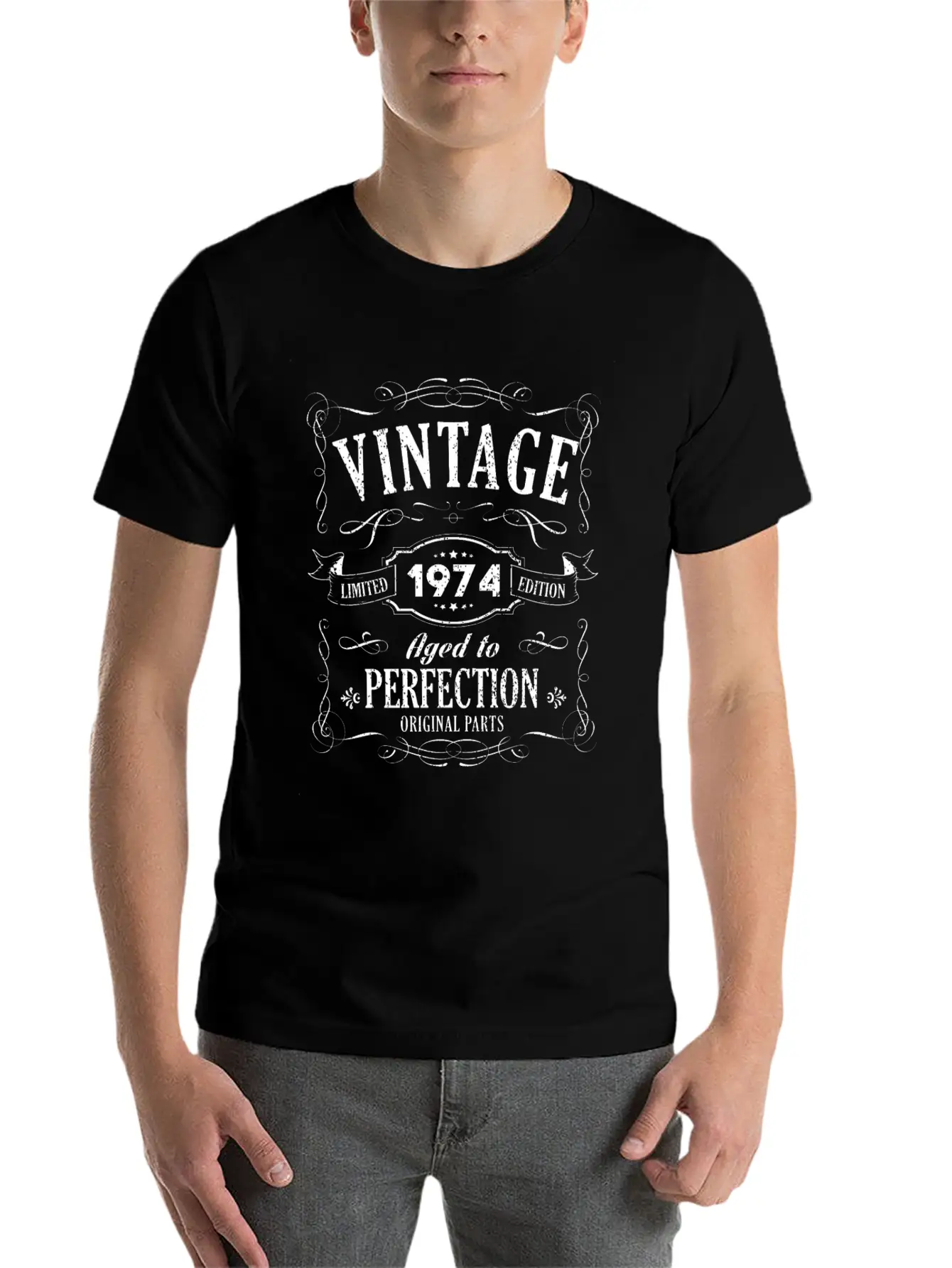 45th Birthday - 1974 Vintage Classic Present Gift Lightweight Cotton T-Shirt – Daily Comfort Graphic Shirt
