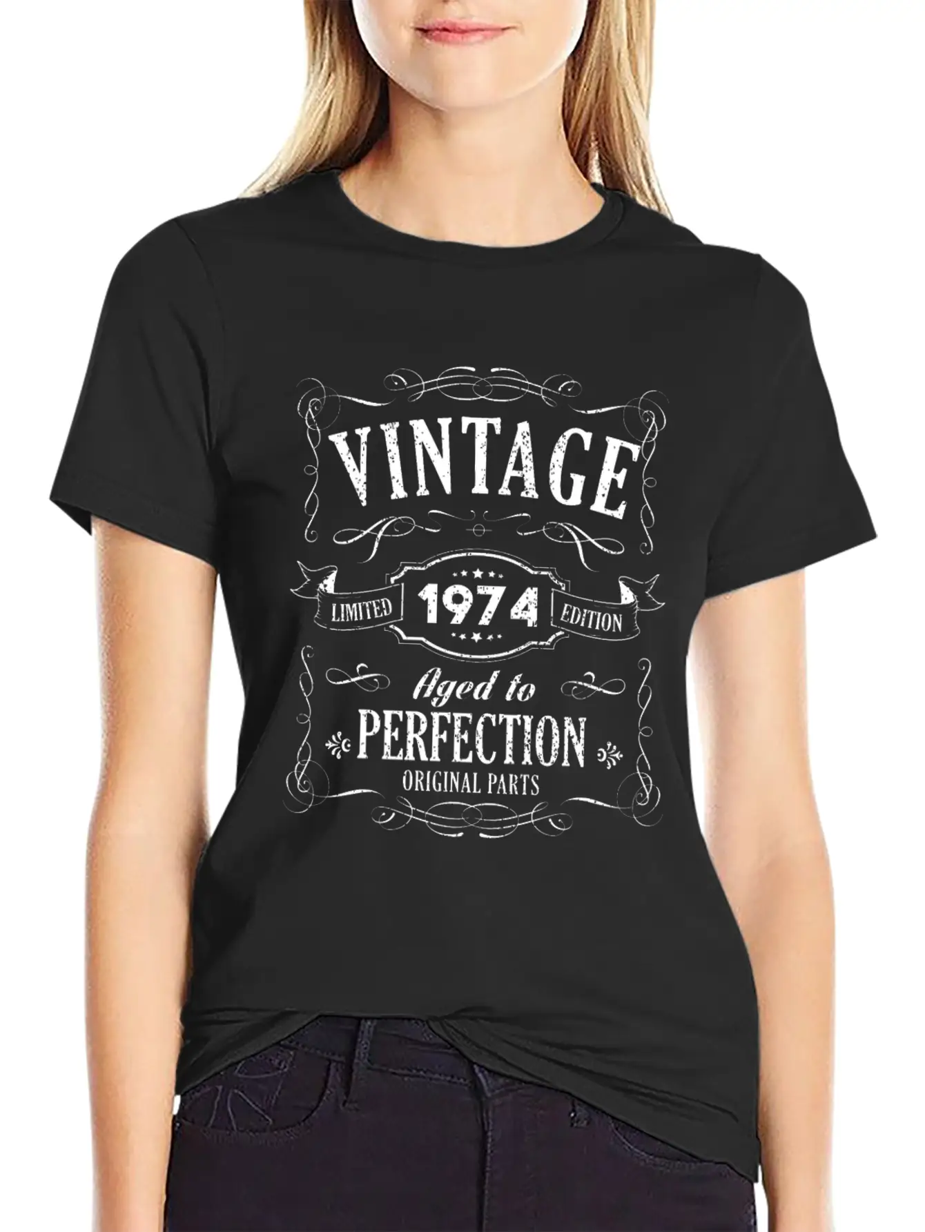 45th Birthday - 1974 Vintage Classic Present Gift Lightweight Cotton T-Shirt – Daily Comfort Graphic Shirt