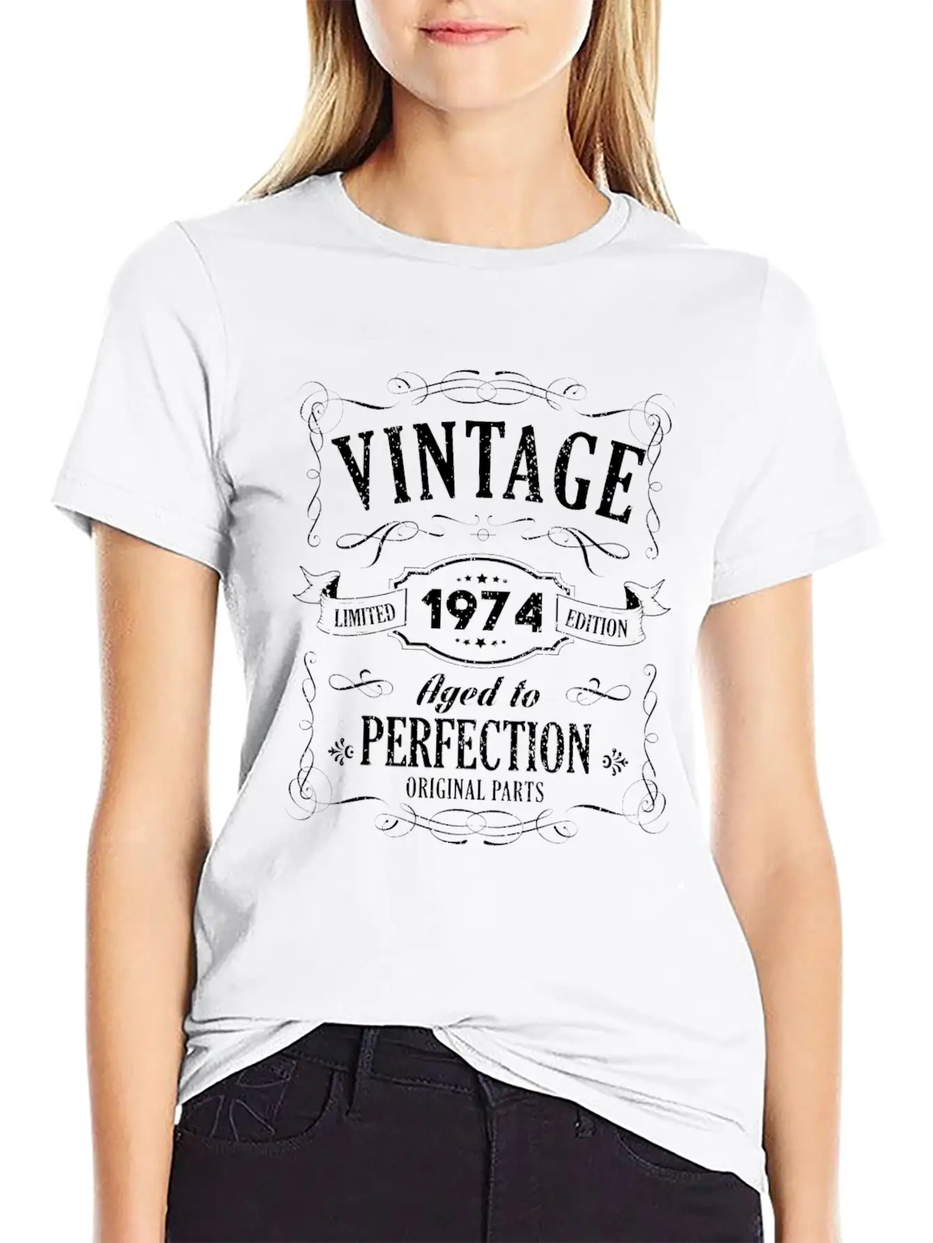 45th Birthday - 1974 Vintage Classic Present Gift Lightweight Cotton T-Shirt – Daily Comfort Graphic Shirt