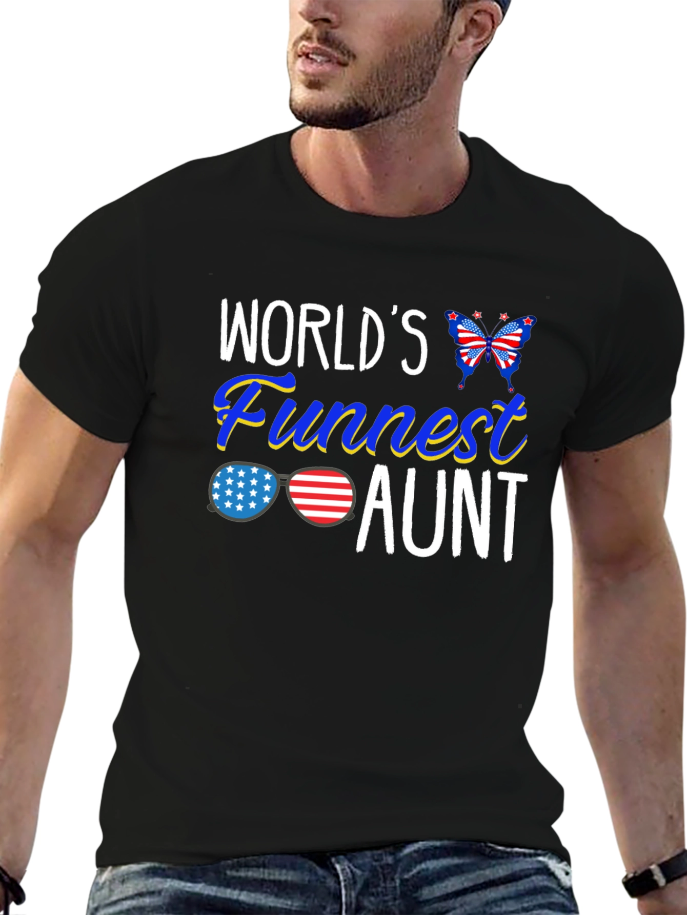 Worlds Funnest Aunt Patriotic T-Shirt