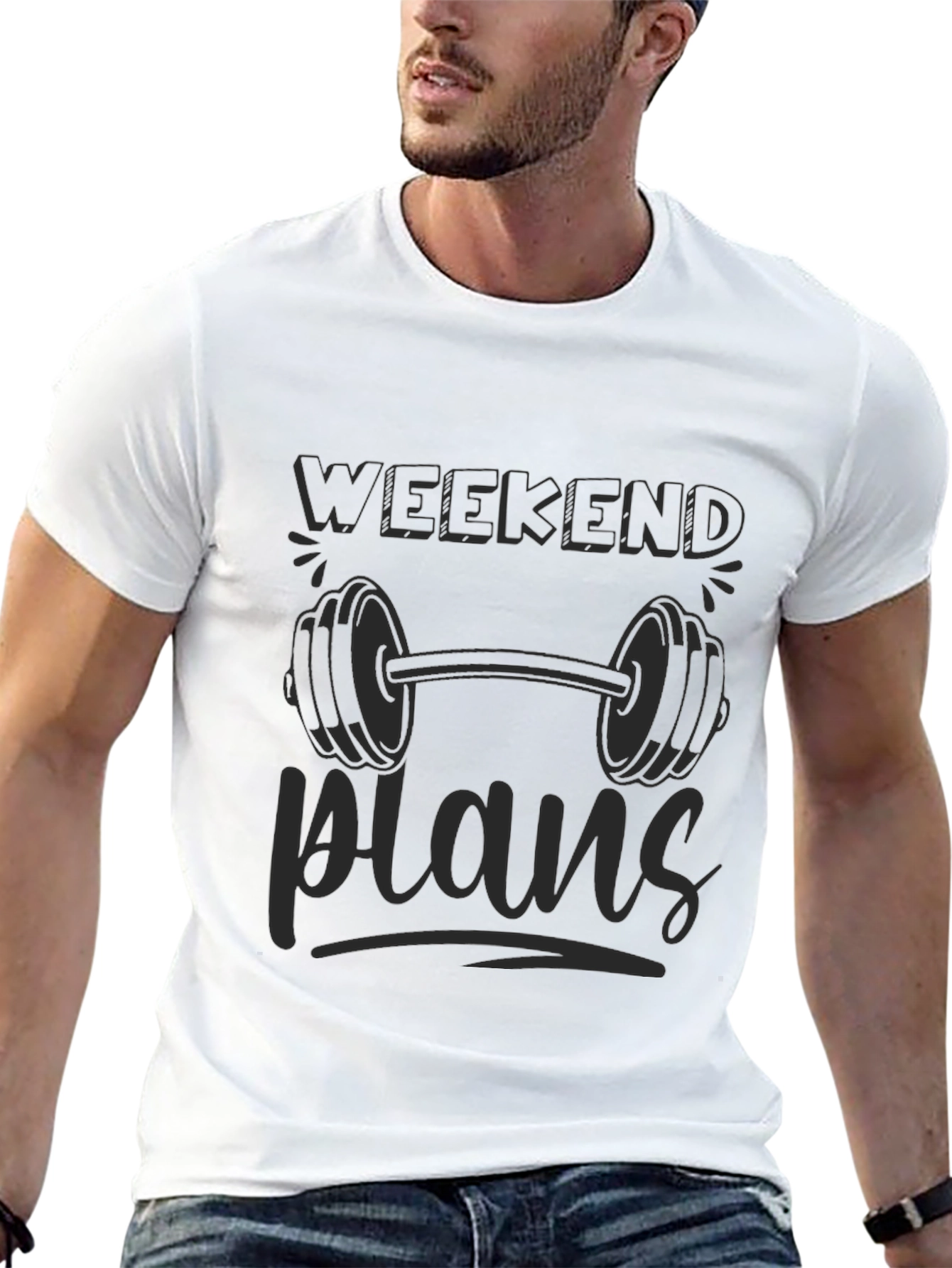 Weekend Plans Gym Black T-Shirt