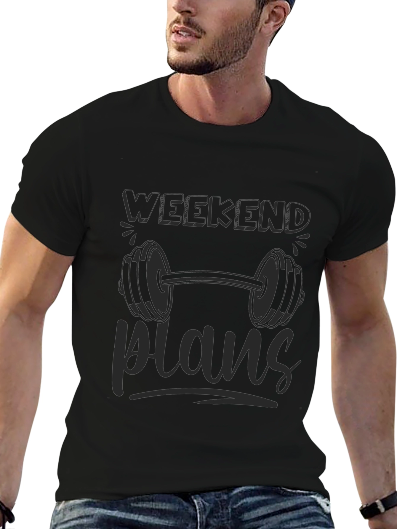 Weekend Plans Gym Black T-Shirt