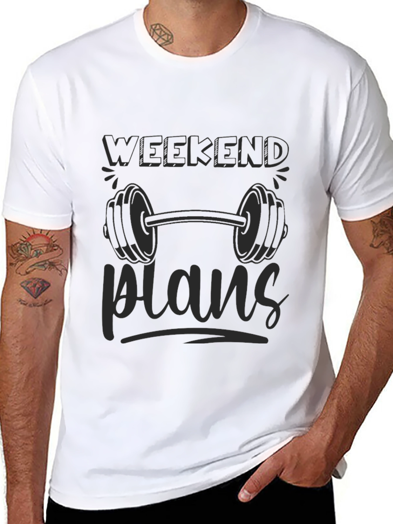 Weekend Plans Gym Black T-Shirt