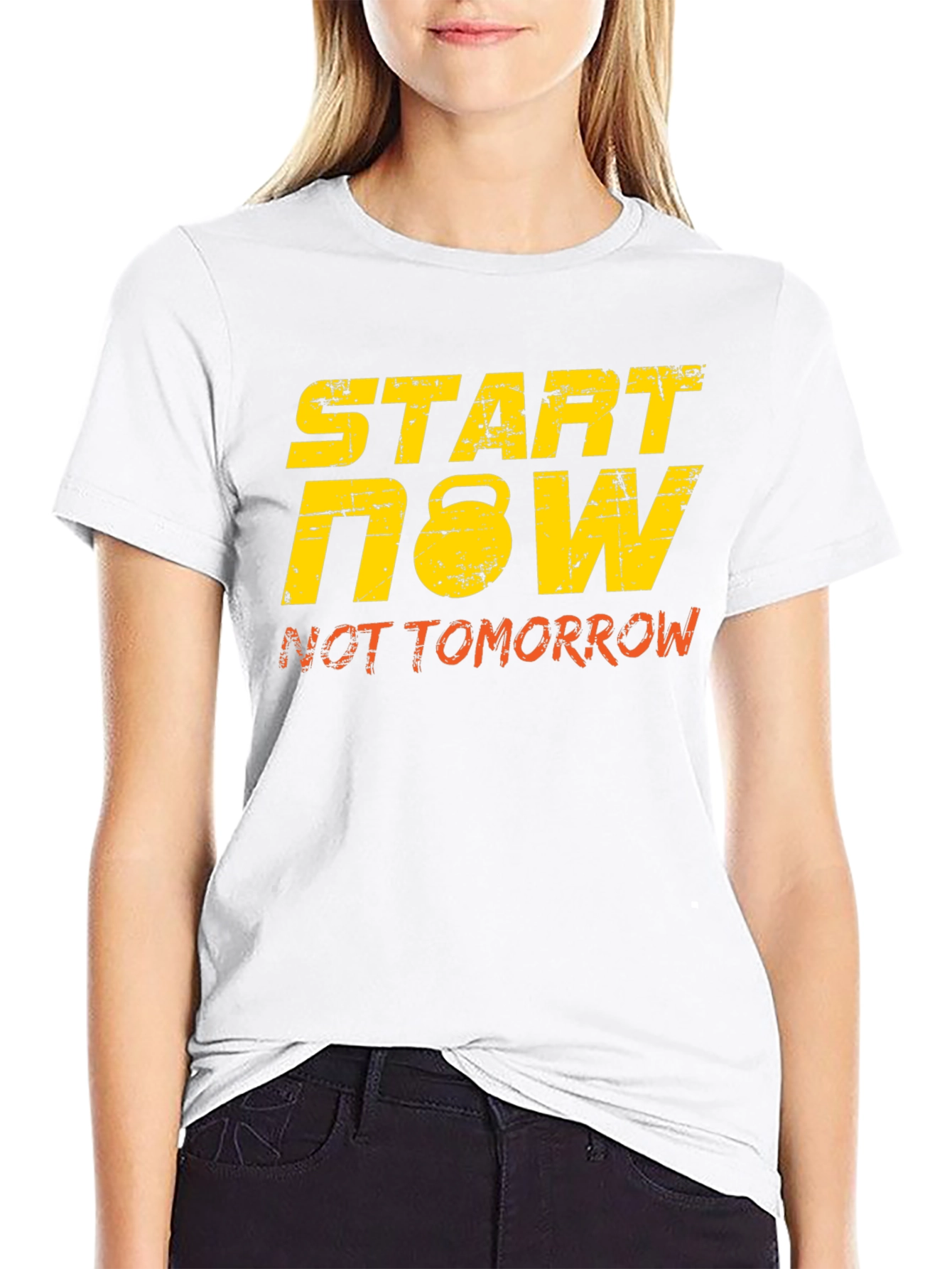 Start Now Kettlebell Black Graphic Tee
