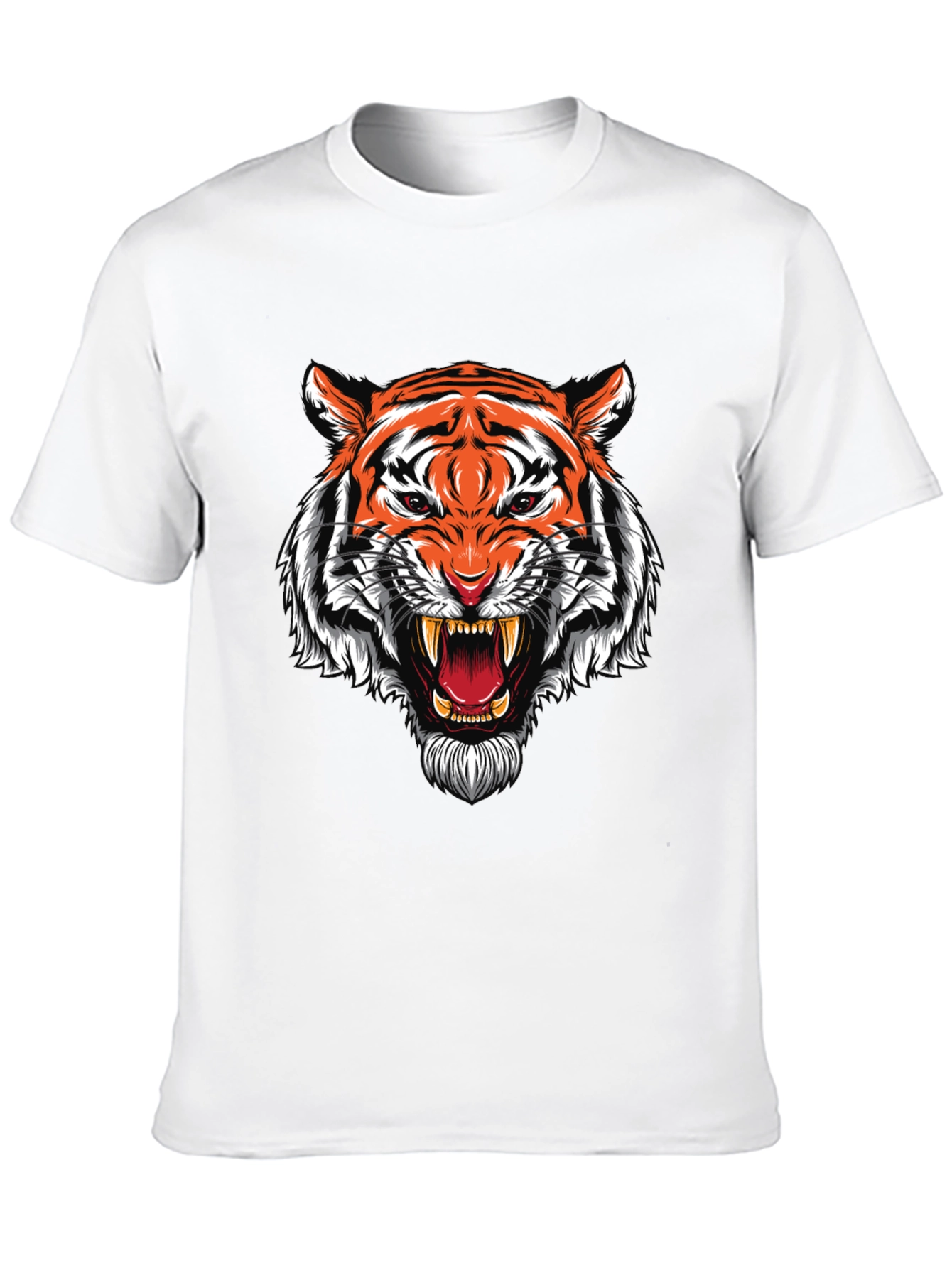 Roaring Tiger Graphic Print Black T-Shirt