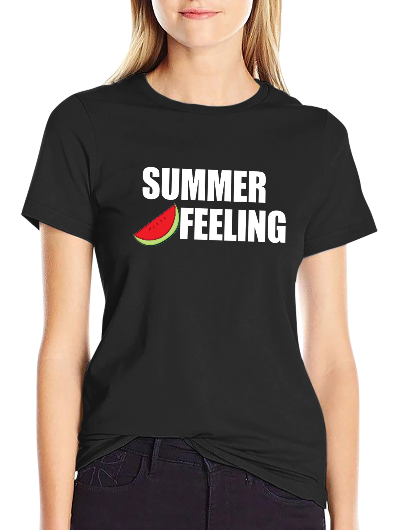 Summer Feeling Graphic Tee - Black
