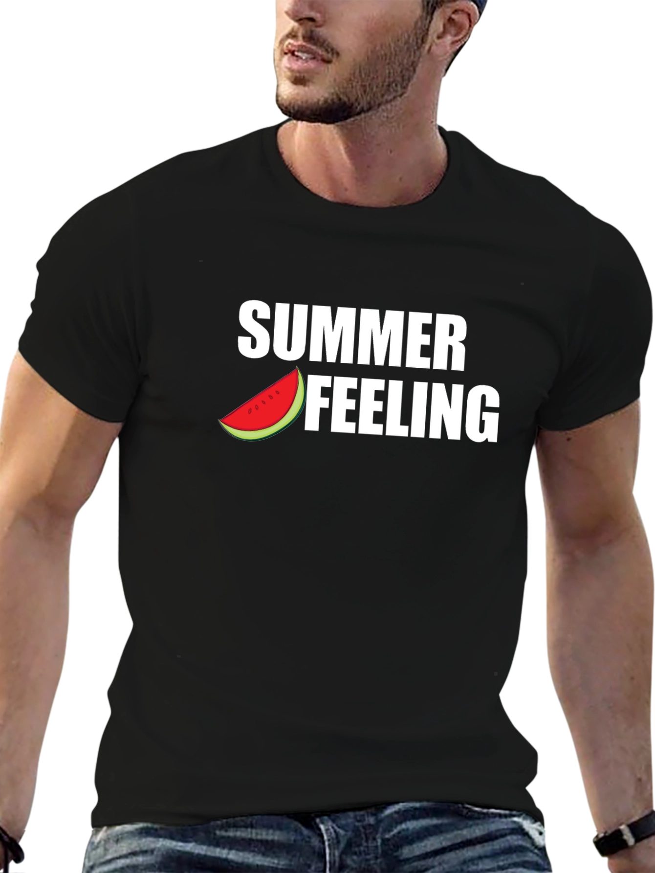 Summer Feeling Graphic Tee - Black