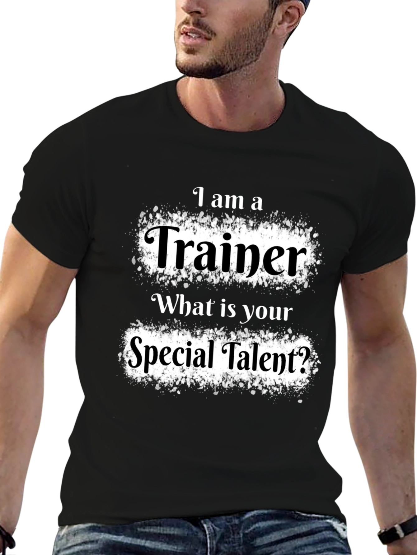 Trainer Special Talent Graphic Tee - Black Cotton T-Shirt