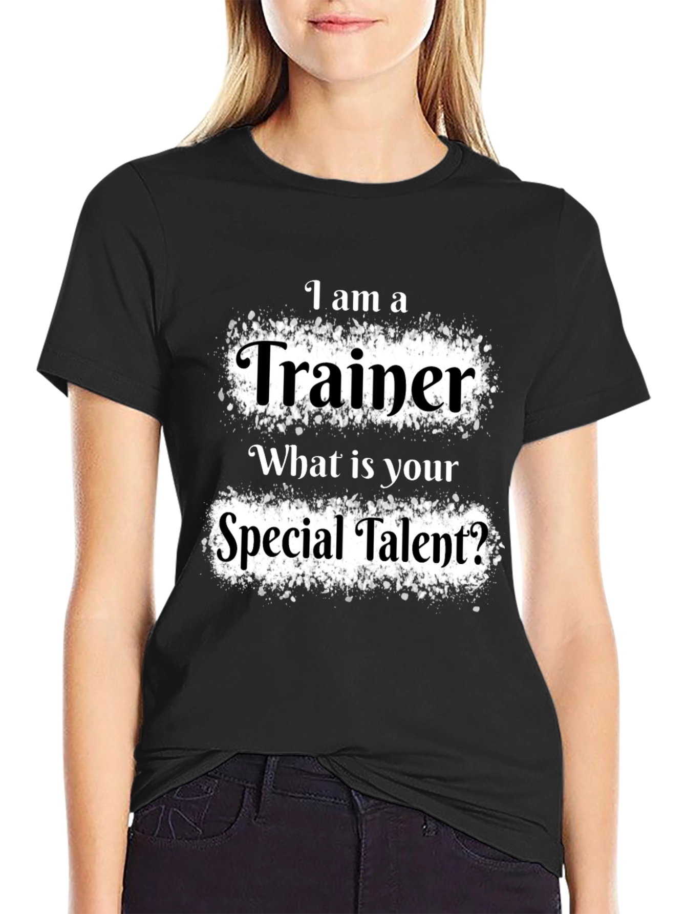 Trainer Special Talent Graphic Tee - Black Cotton T-Shirt