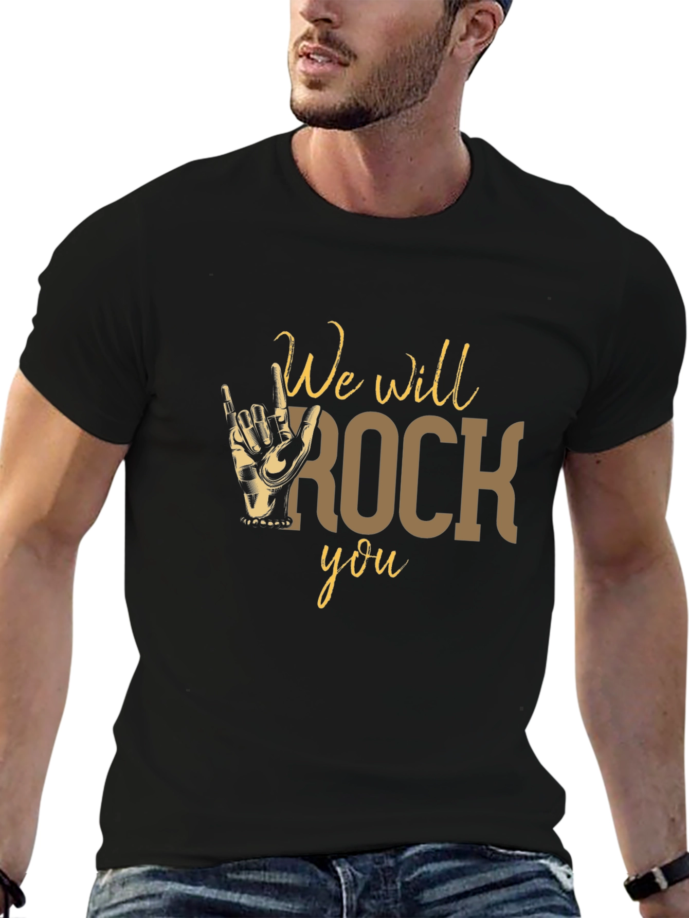 We Will Rock You T-Shirt - Black Graphic Tee