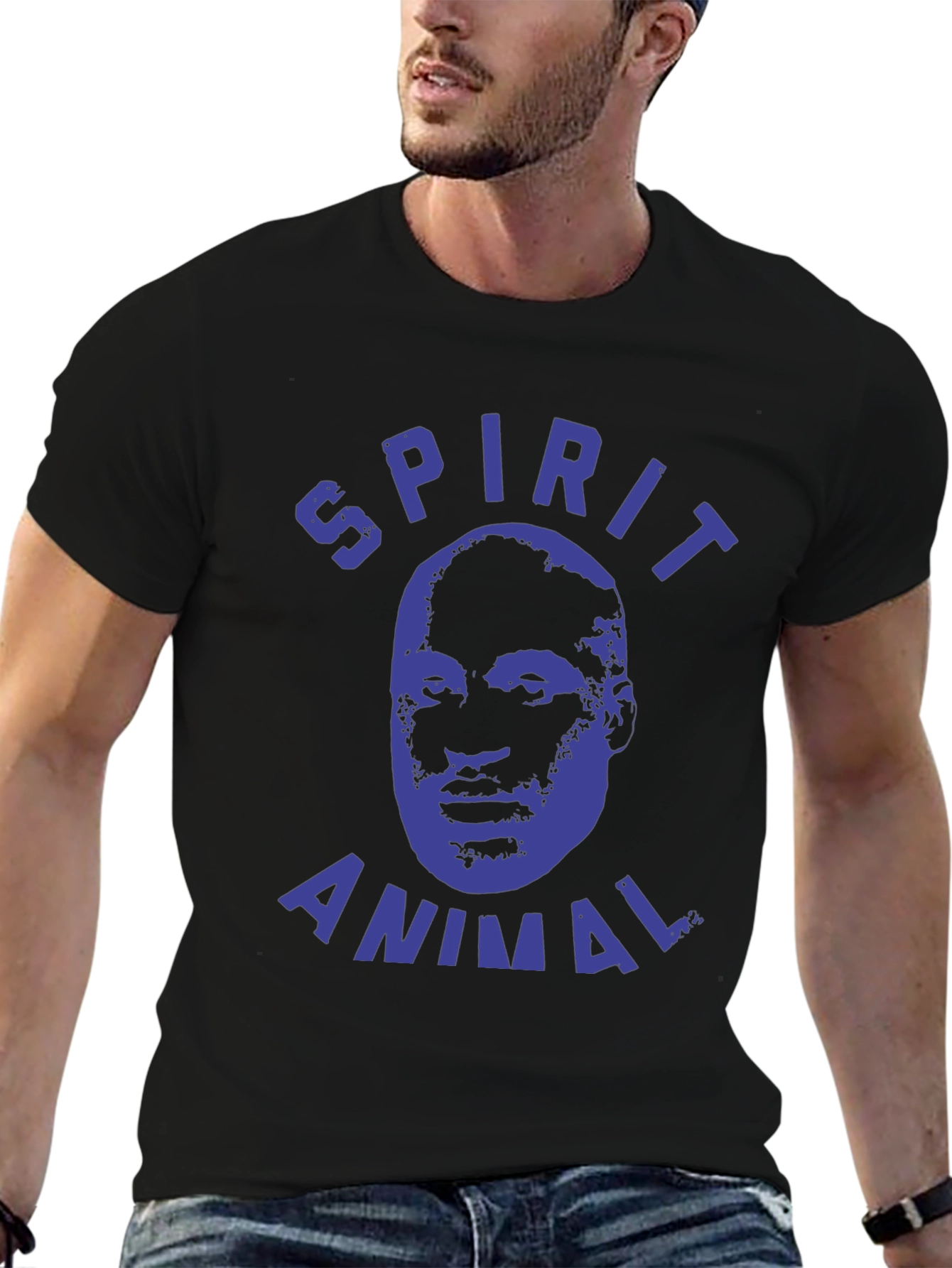 Spirit Animal Graphic Tee - Black Cotton T-Shirt