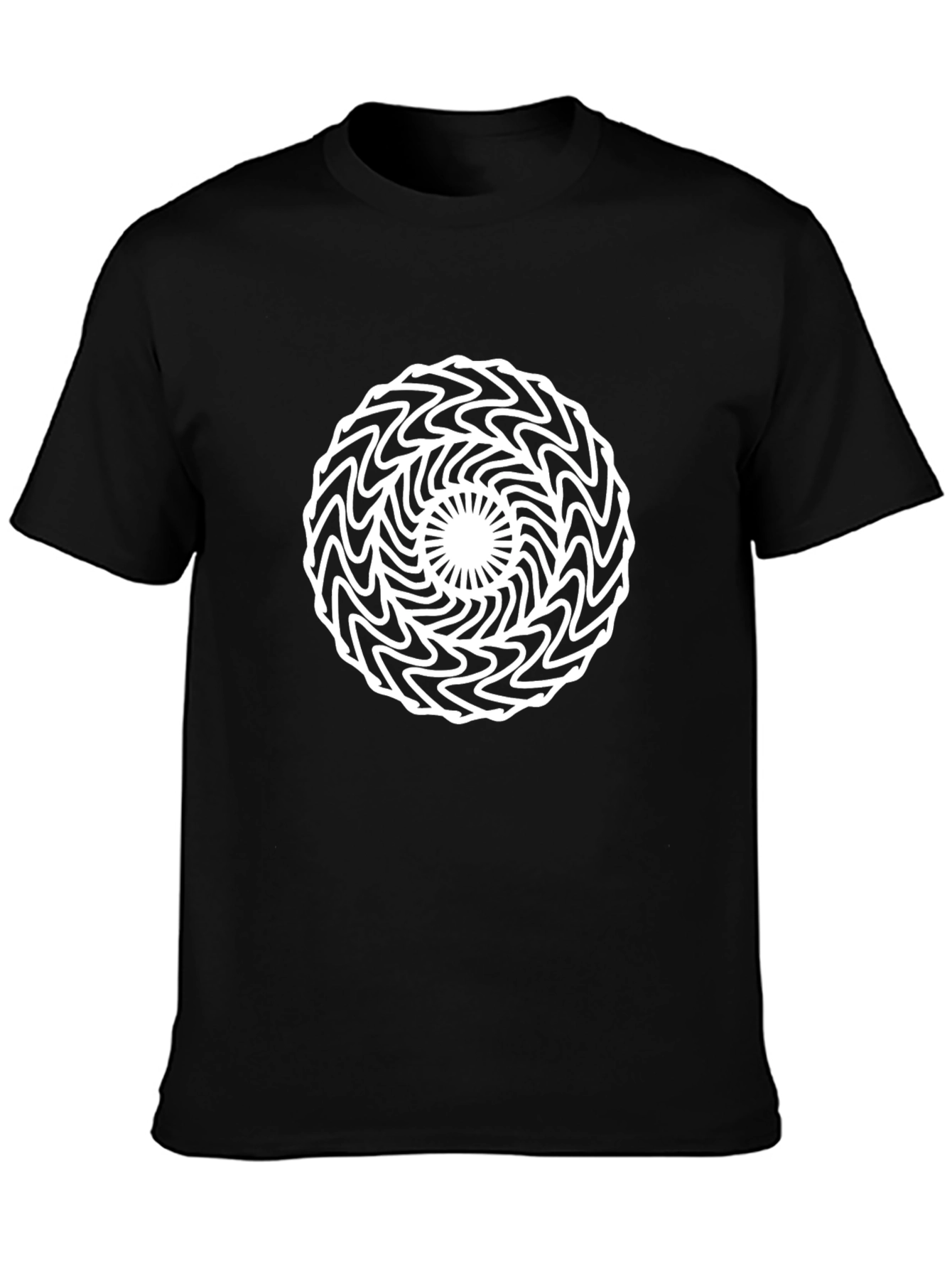 Abstract Optical Illusion Graphic Tee - Black