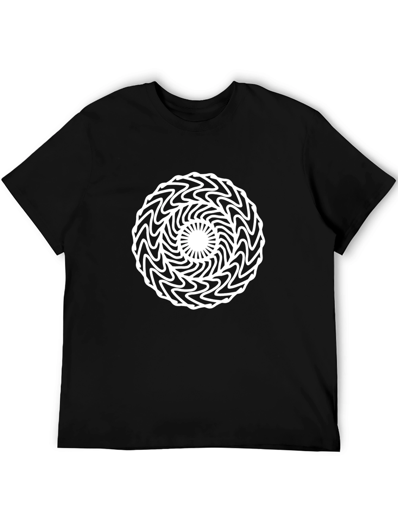 Abstract Optical Illusion Graphic Tee - Black