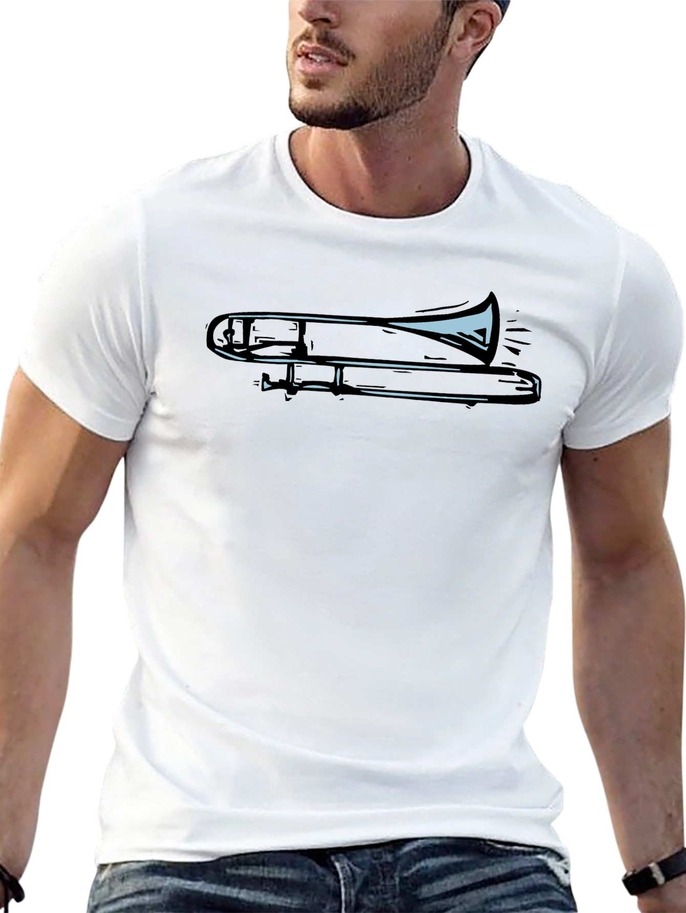 Trombone Graphic Tee - Cool Musician Shirt