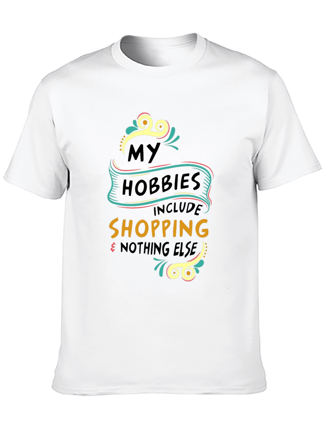 Shopping Hobby Tee - Black Graphic T-Shirt
