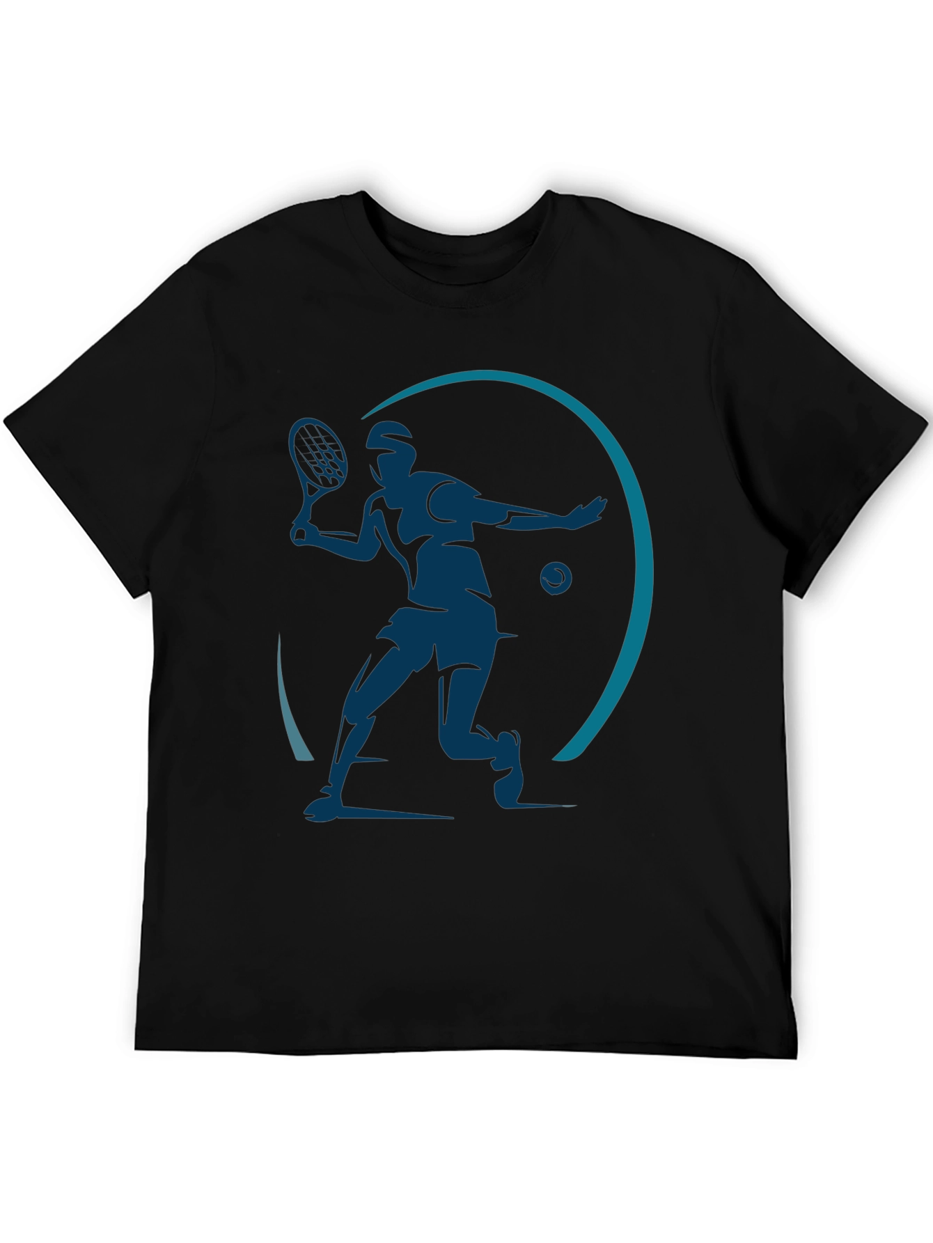 Tennis Player Graphic Black T-Shirt