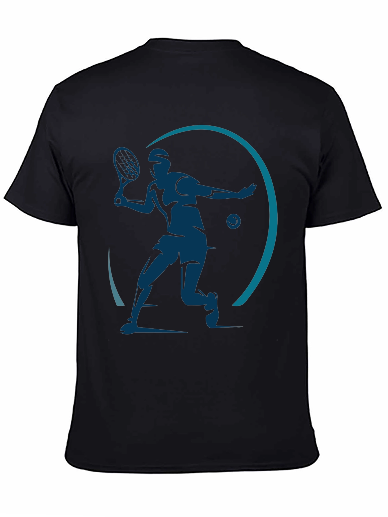 Tennis Player Graphic Black T-Shirt