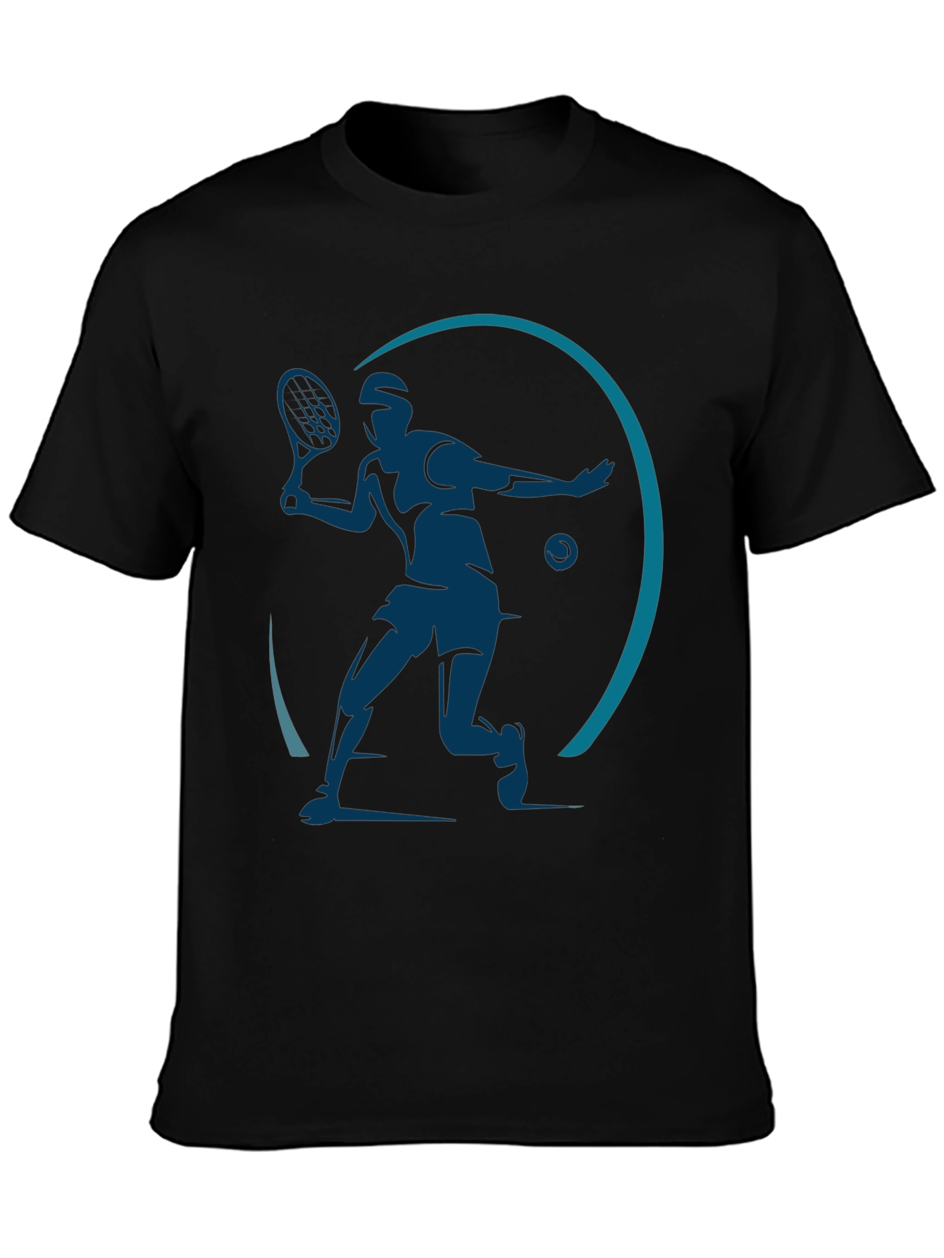 Tennis Player Graphic Black T-Shirt
