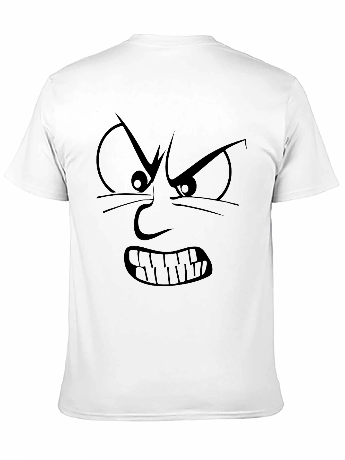 Angry Face Graphic Print Black T-Shirt