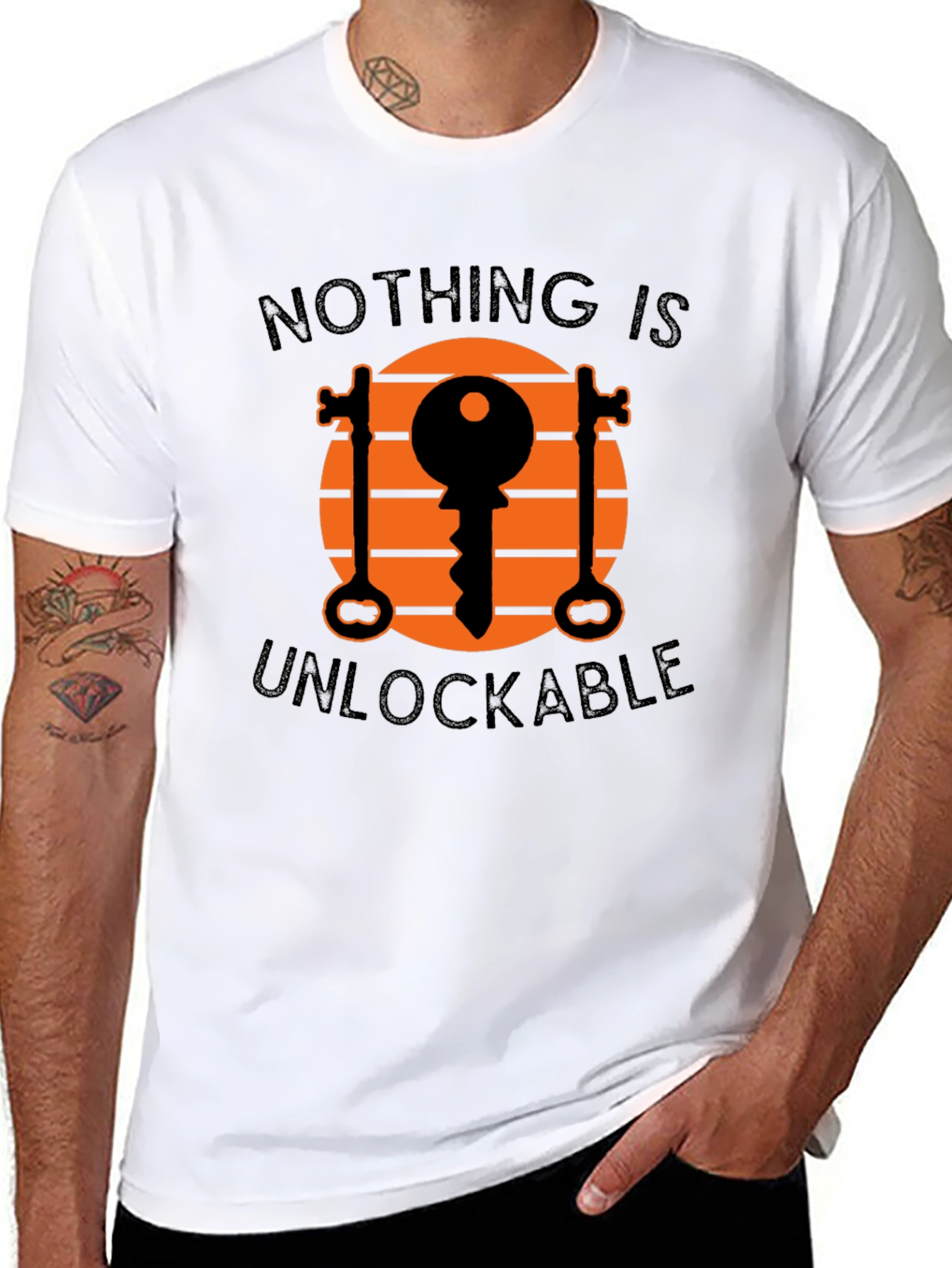Unlockable Graphic Tee - Novelty Key Design T-Shirt