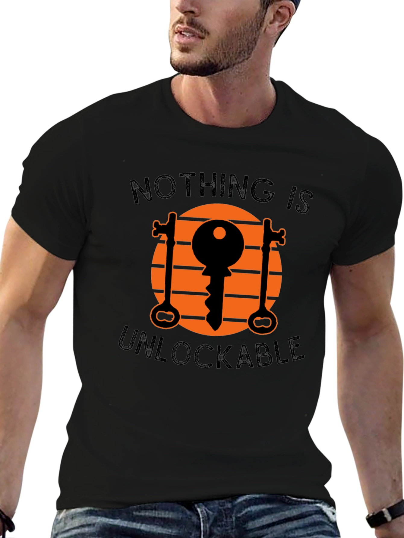Unlockable Graphic Tee - Novelty Key Design T-Shirt