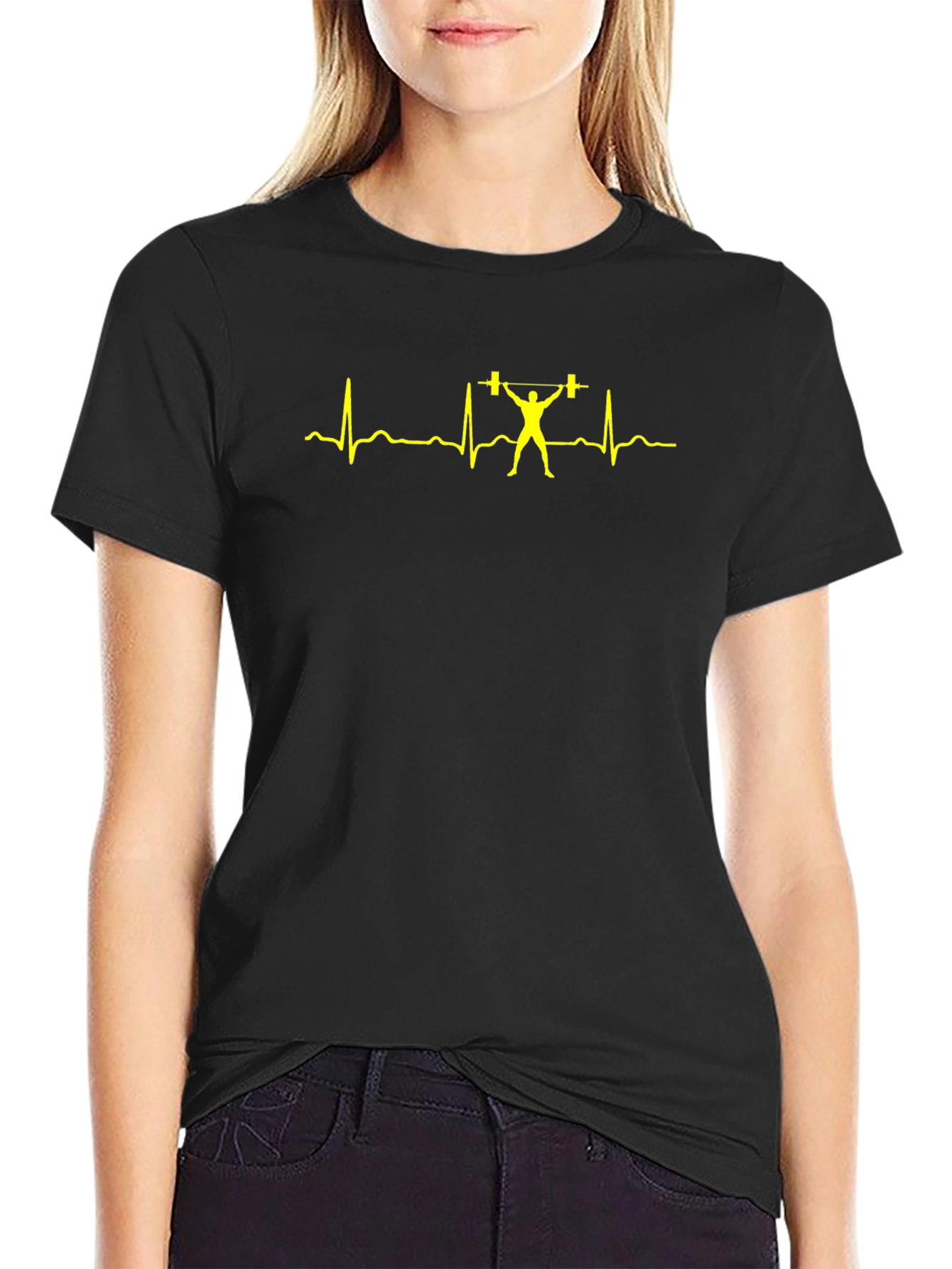 Weightlifting Heartbeat T-Shirt - Black