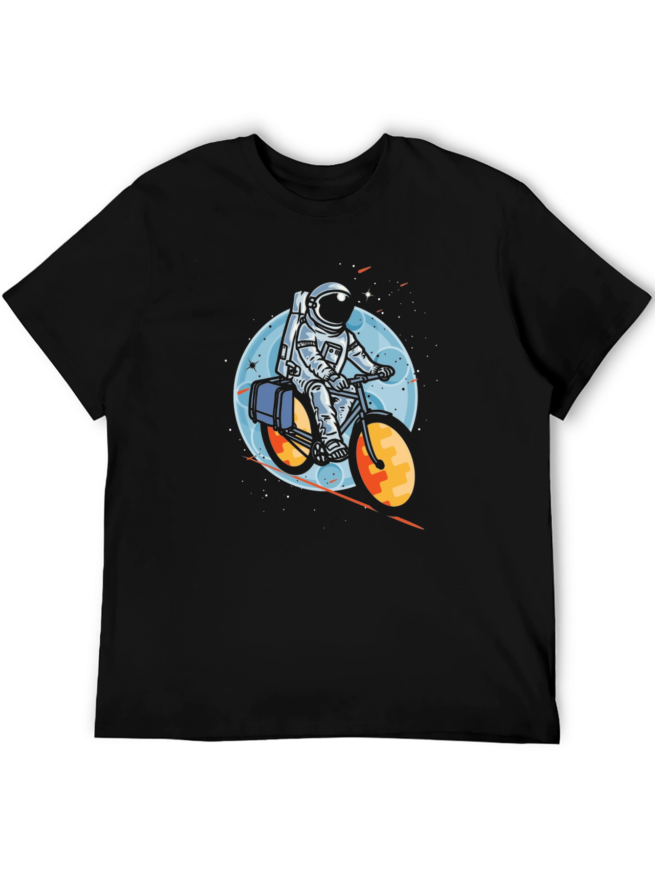 Astronaut Biker Graphic Tee - Space Adventure T-Shirt