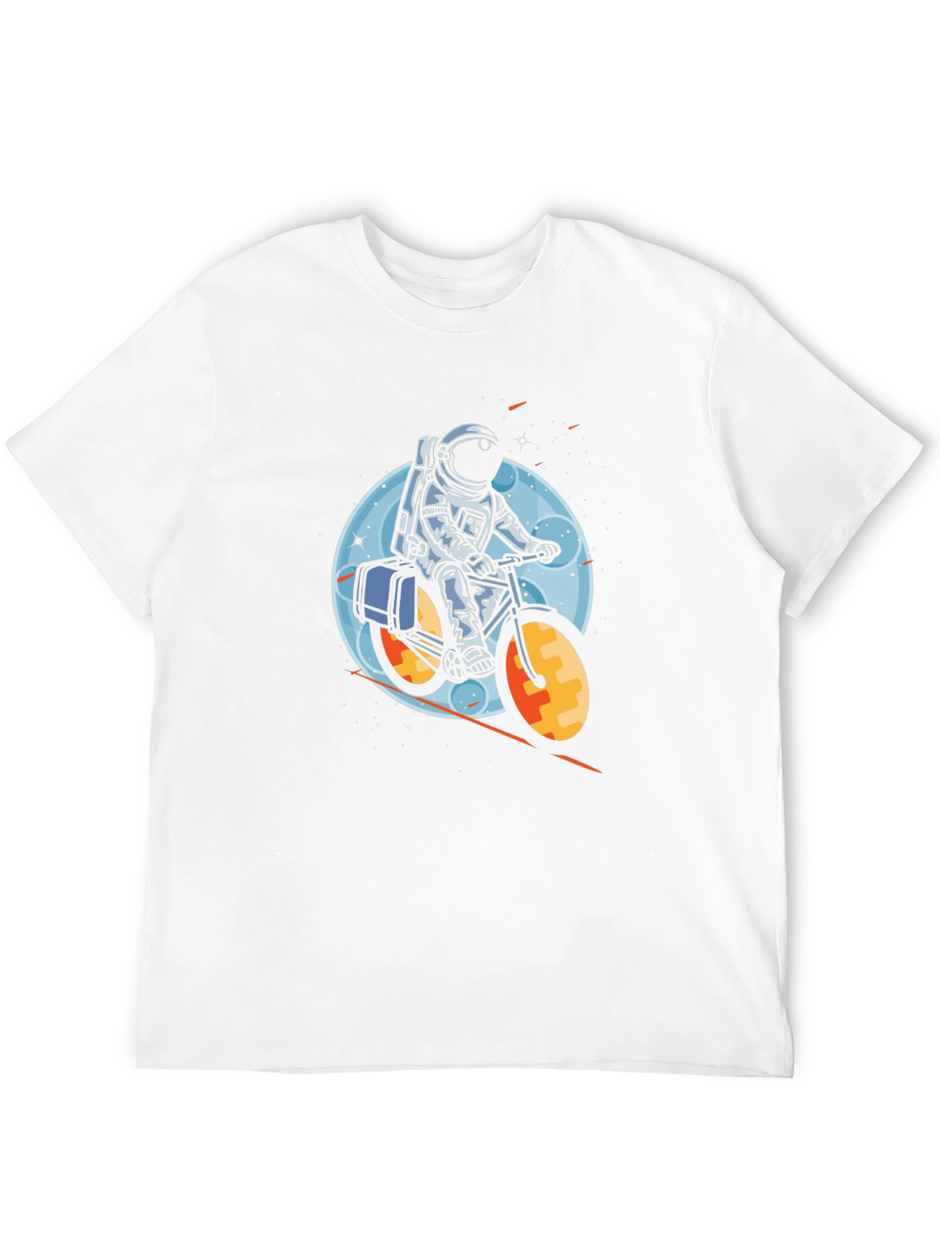 Astronaut Biker Graphic Tee - Space Adventure T-Shirt