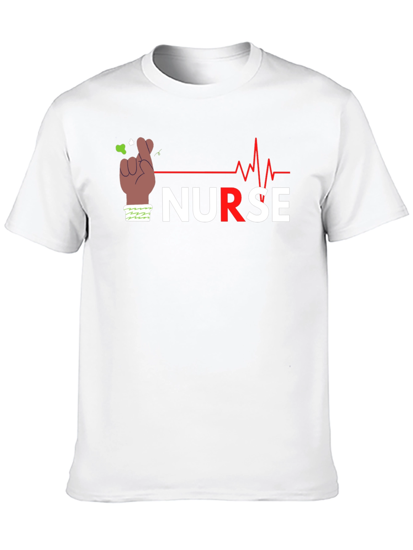 Nurse Crossed Fingers T-Shirt Black