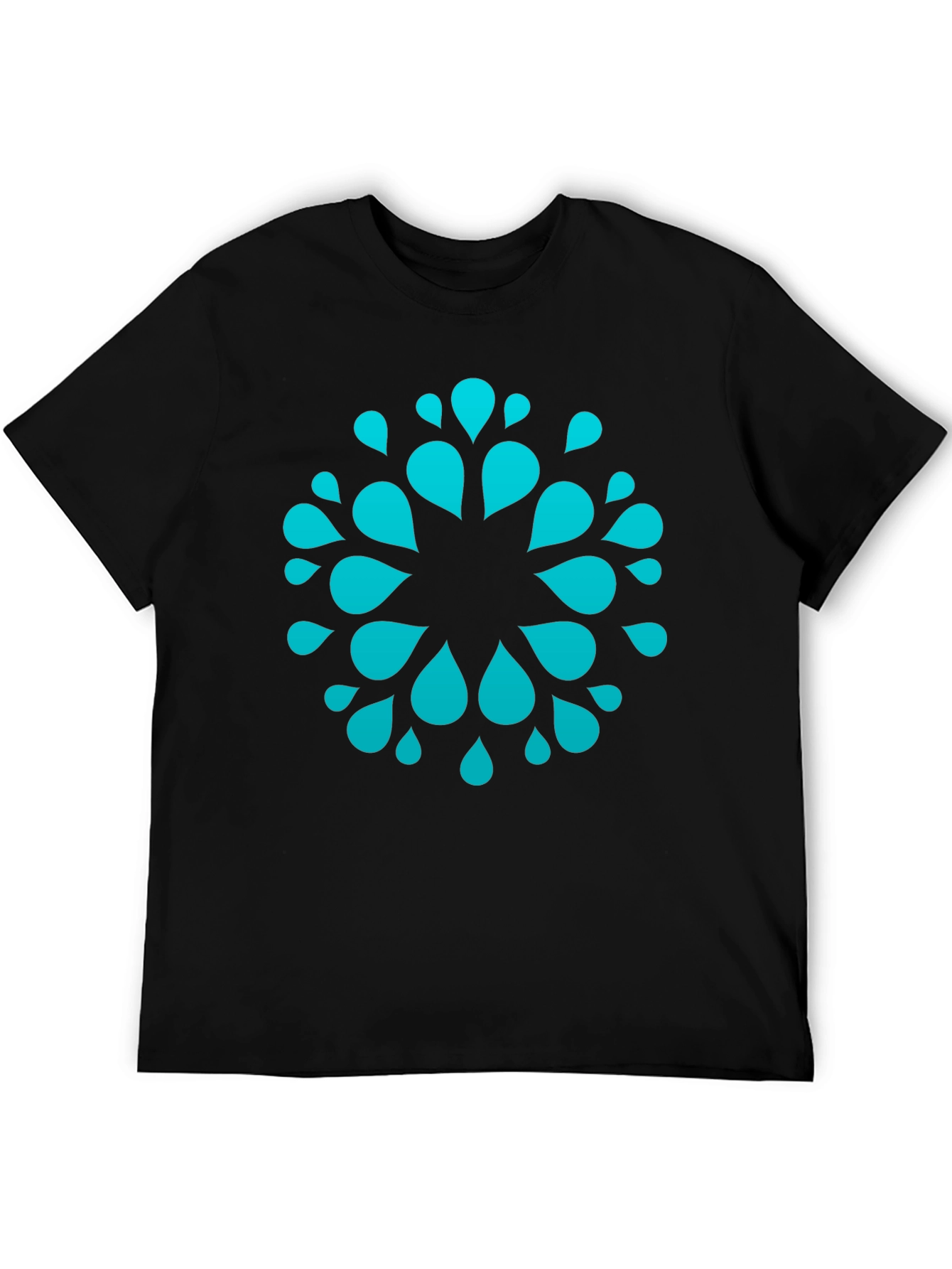 Abstract Waterdrop Graphic Tee - Modern Black T-Shirt