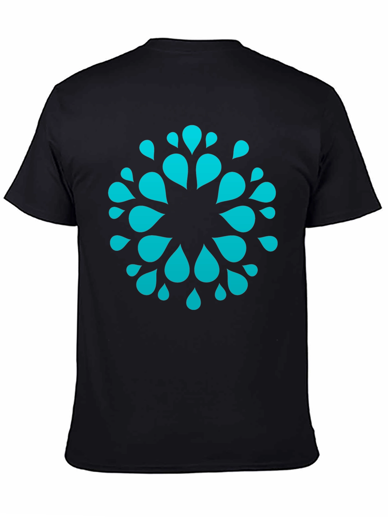 Abstract Waterdrop Graphic Tee - Modern Black T-Shirt