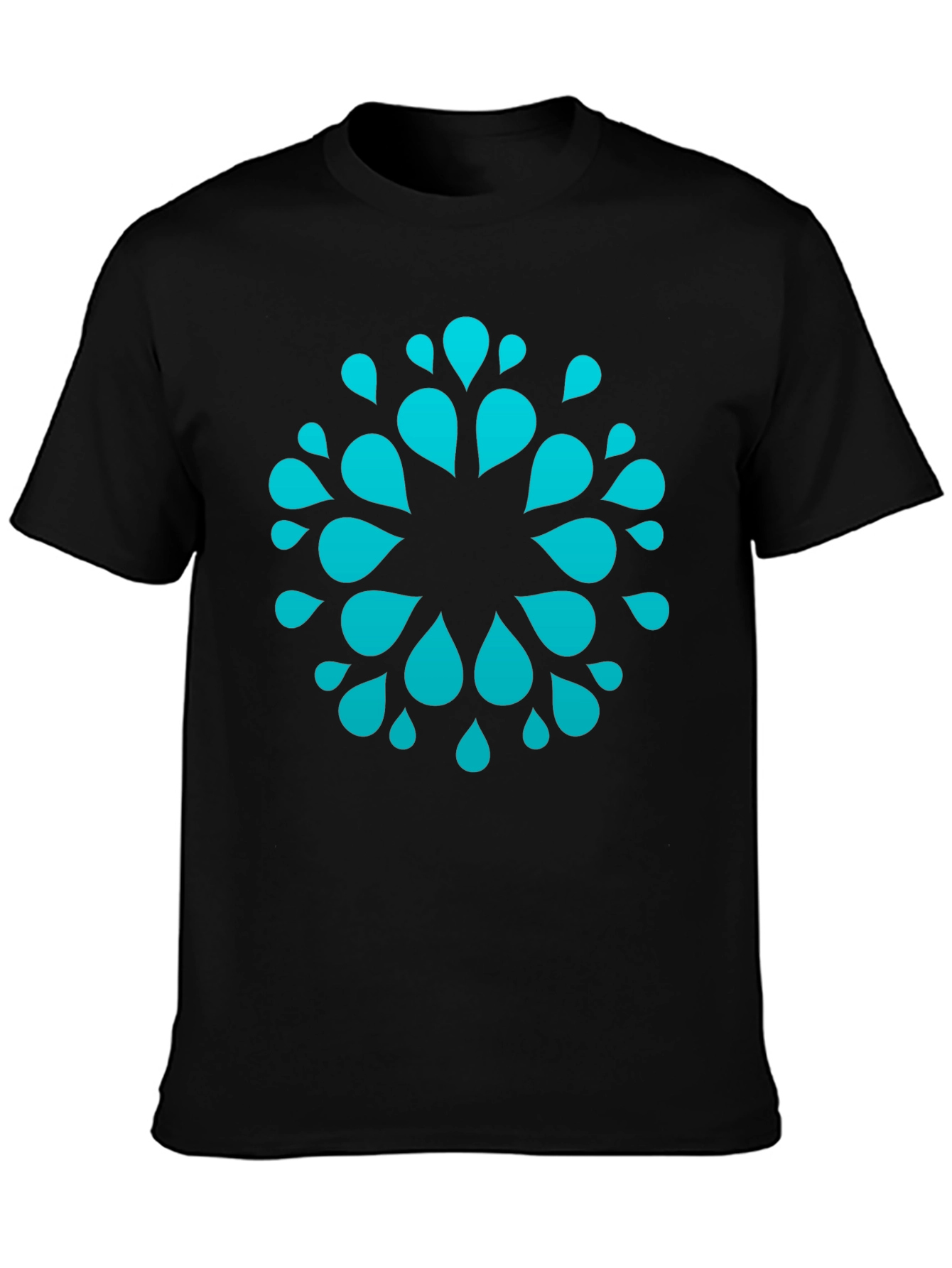 Abstract Waterdrop Graphic Tee - Modern Black T-Shirt
