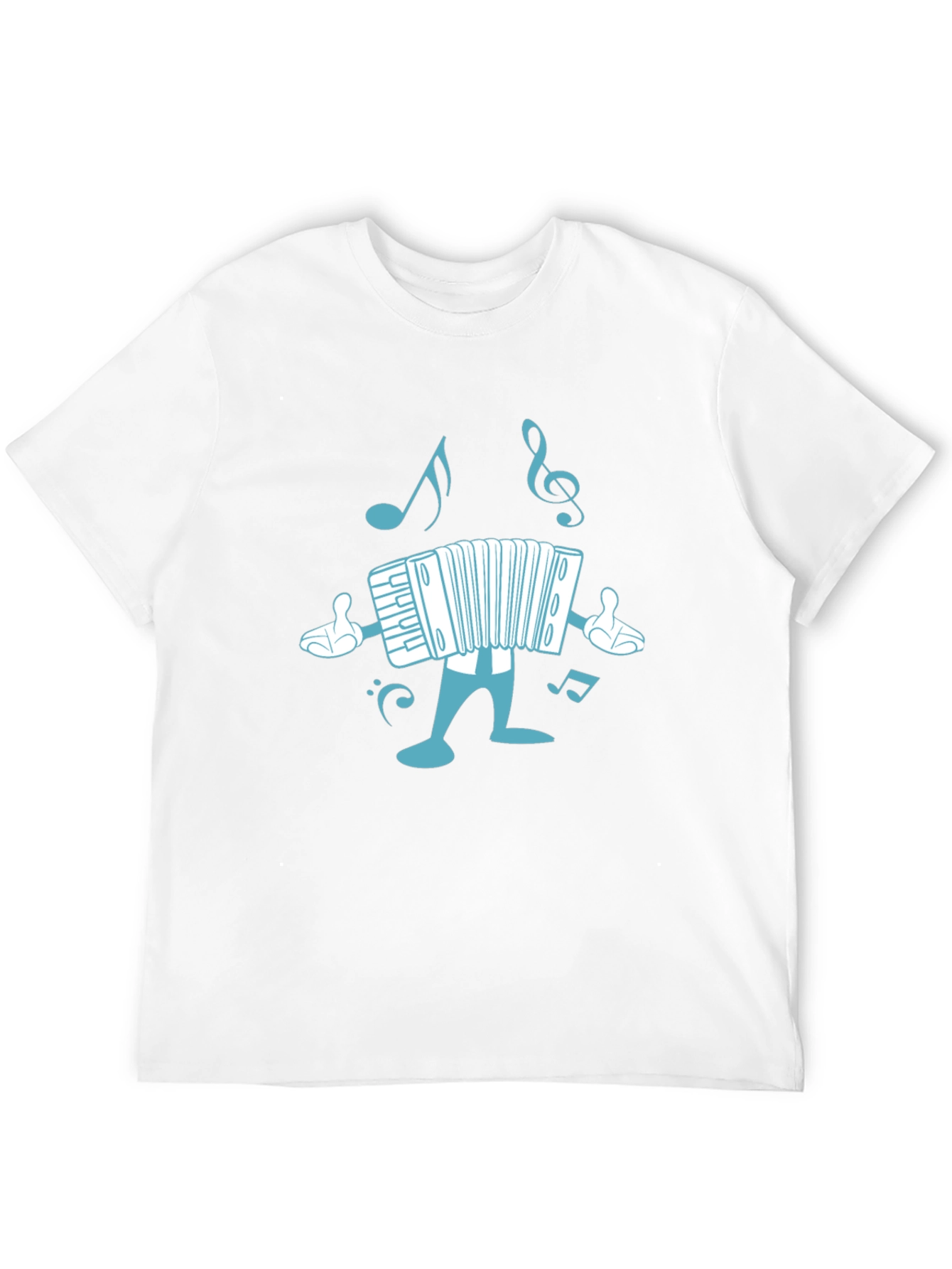 Accordion Cartoon Black T-Shirt
