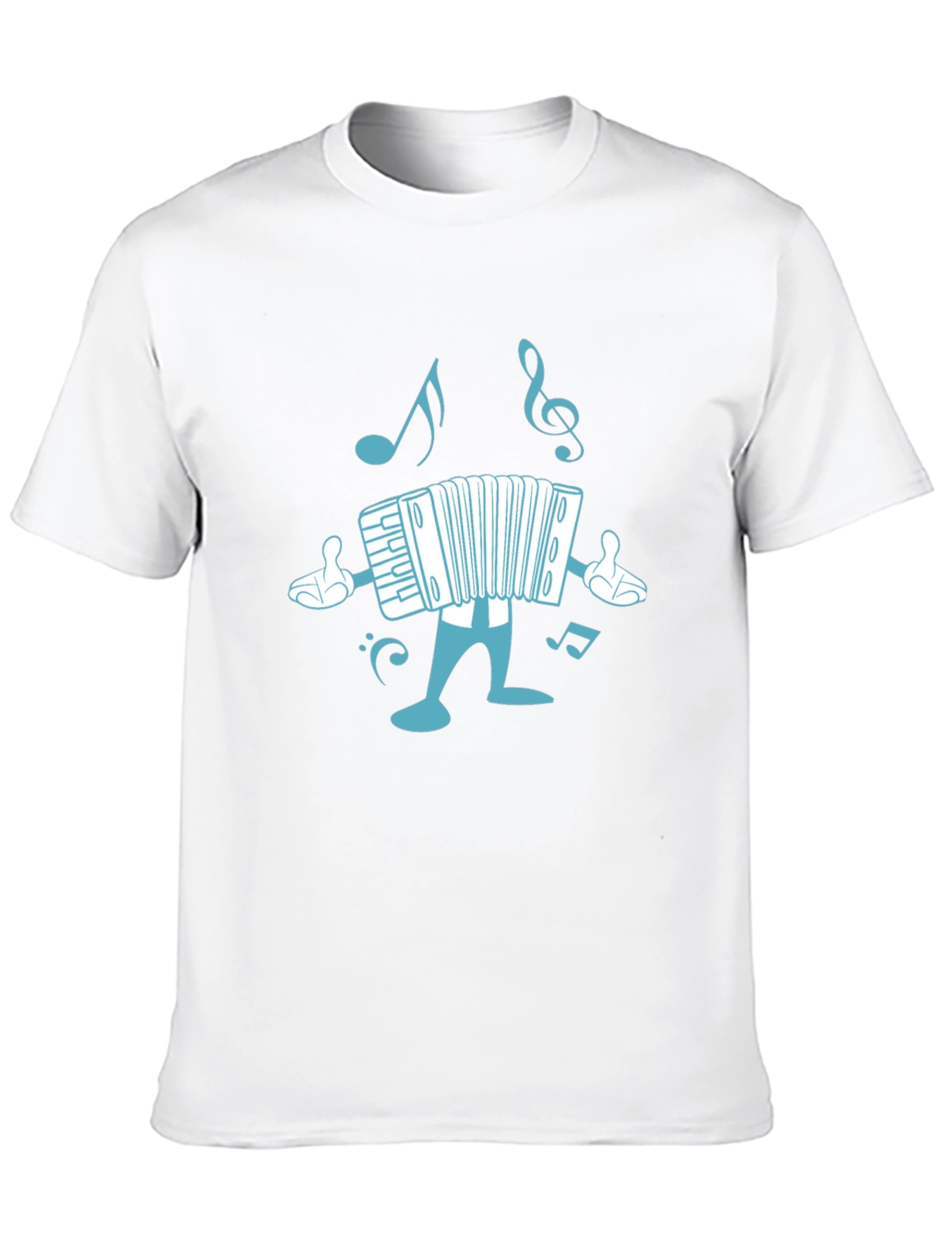 Accordion Cartoon Black T-Shirt