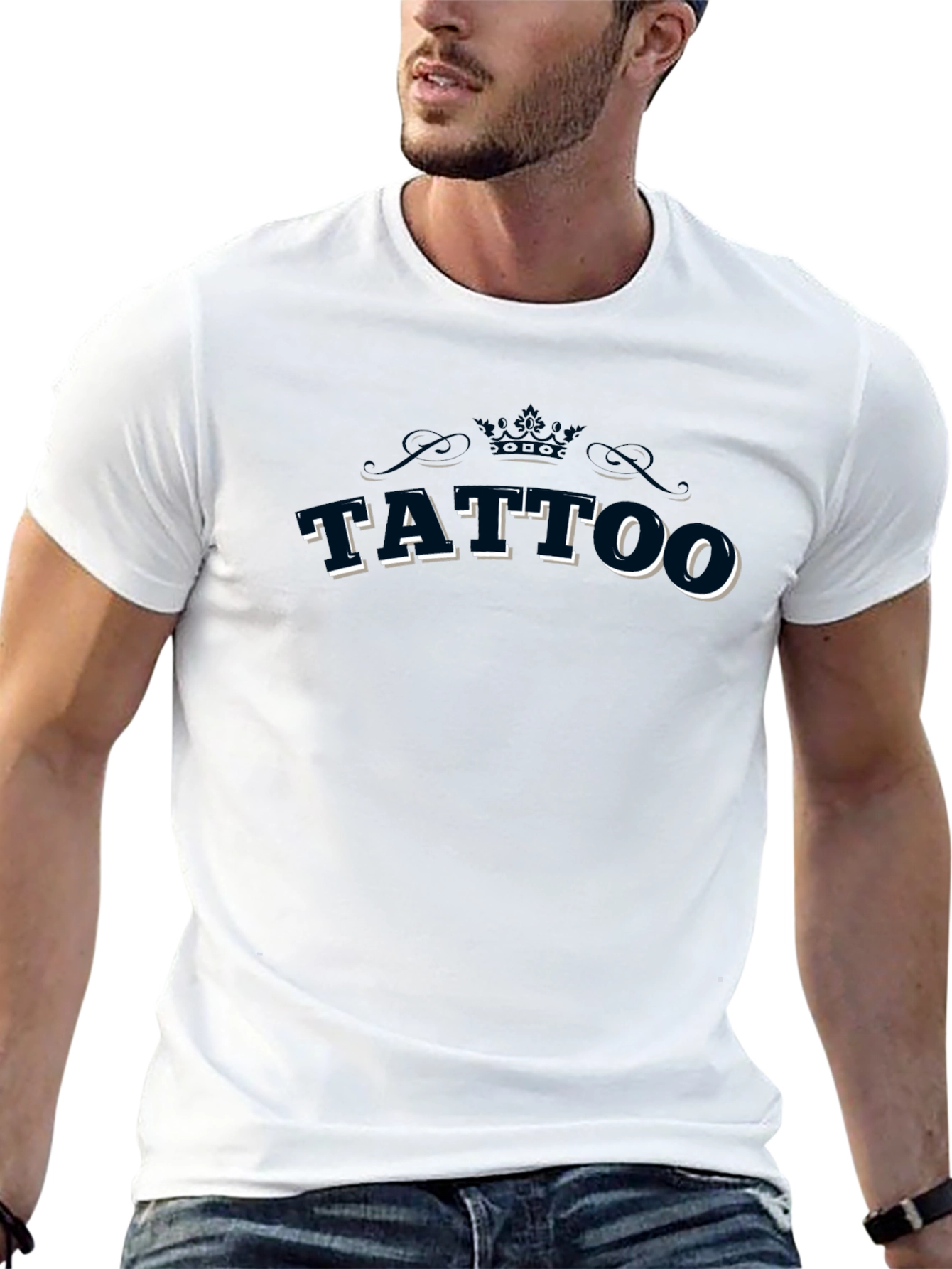 Tattoo Graphic Tee - Black Cotton T-Shirt