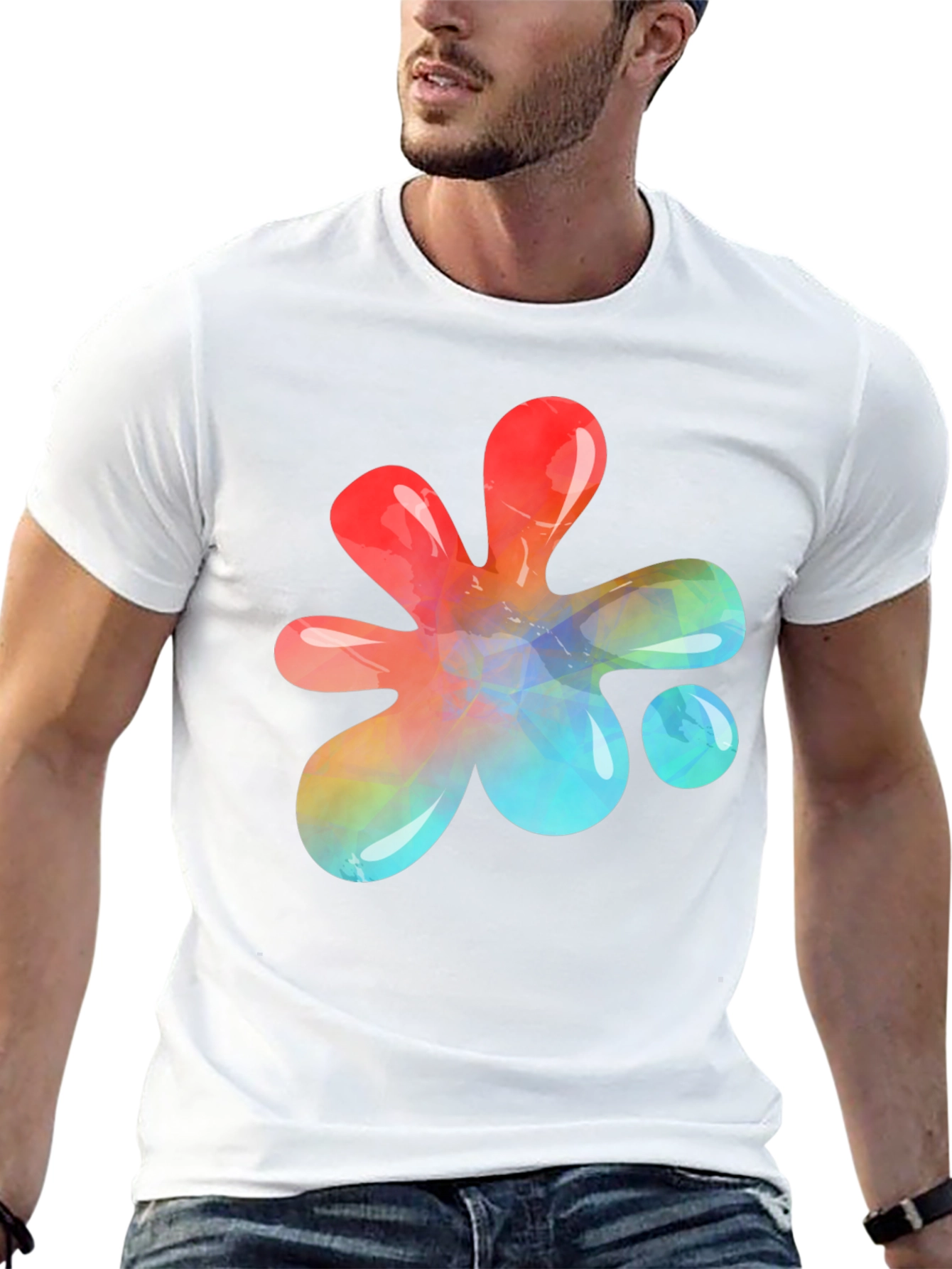 Abstract Paint Splatter Graphic T-Shirt