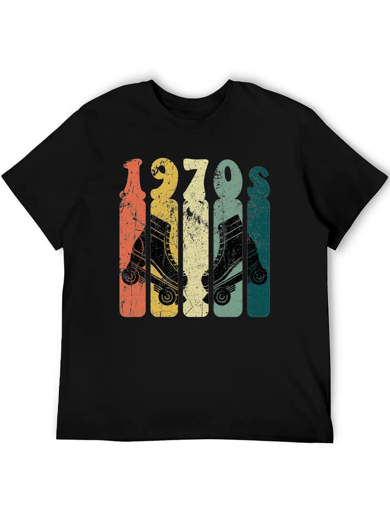 70s Roller Skates Disco Derby Retro Essential Cotton Tee For Daily Outfits – Unisex Style