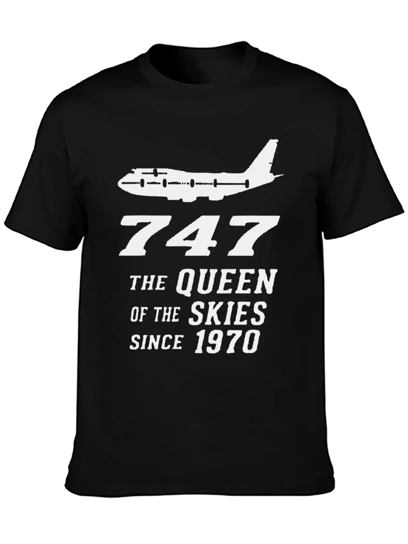747 QUEEN OF THE SKY Basic Graphic T-Shirt – Daily Comfort In Soft Cotton