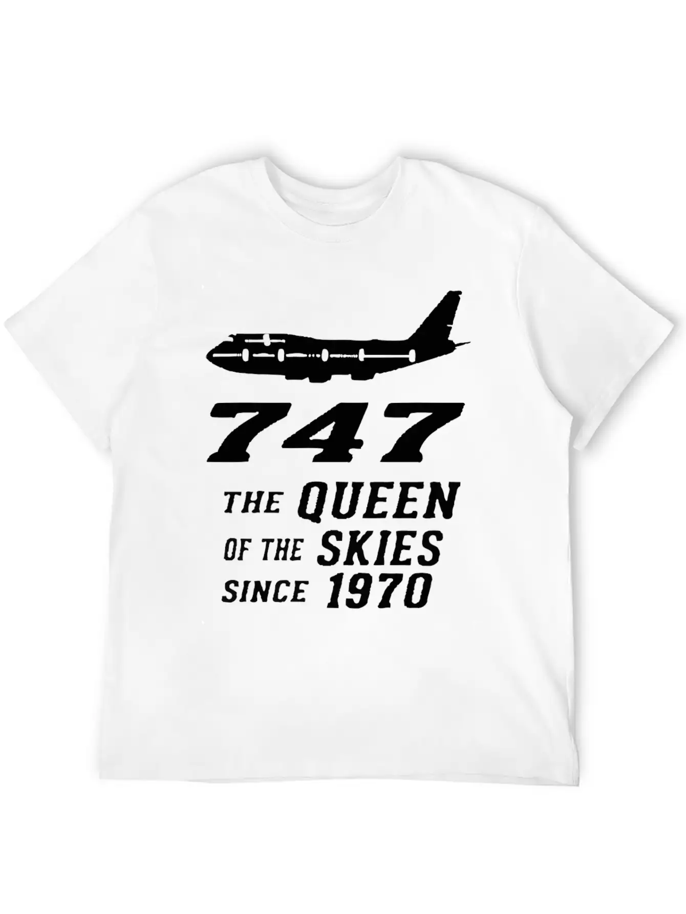 747 QUEEN OF THE SKY Basic Graphic T-Shirt – Daily Comfort In Soft Cotton
