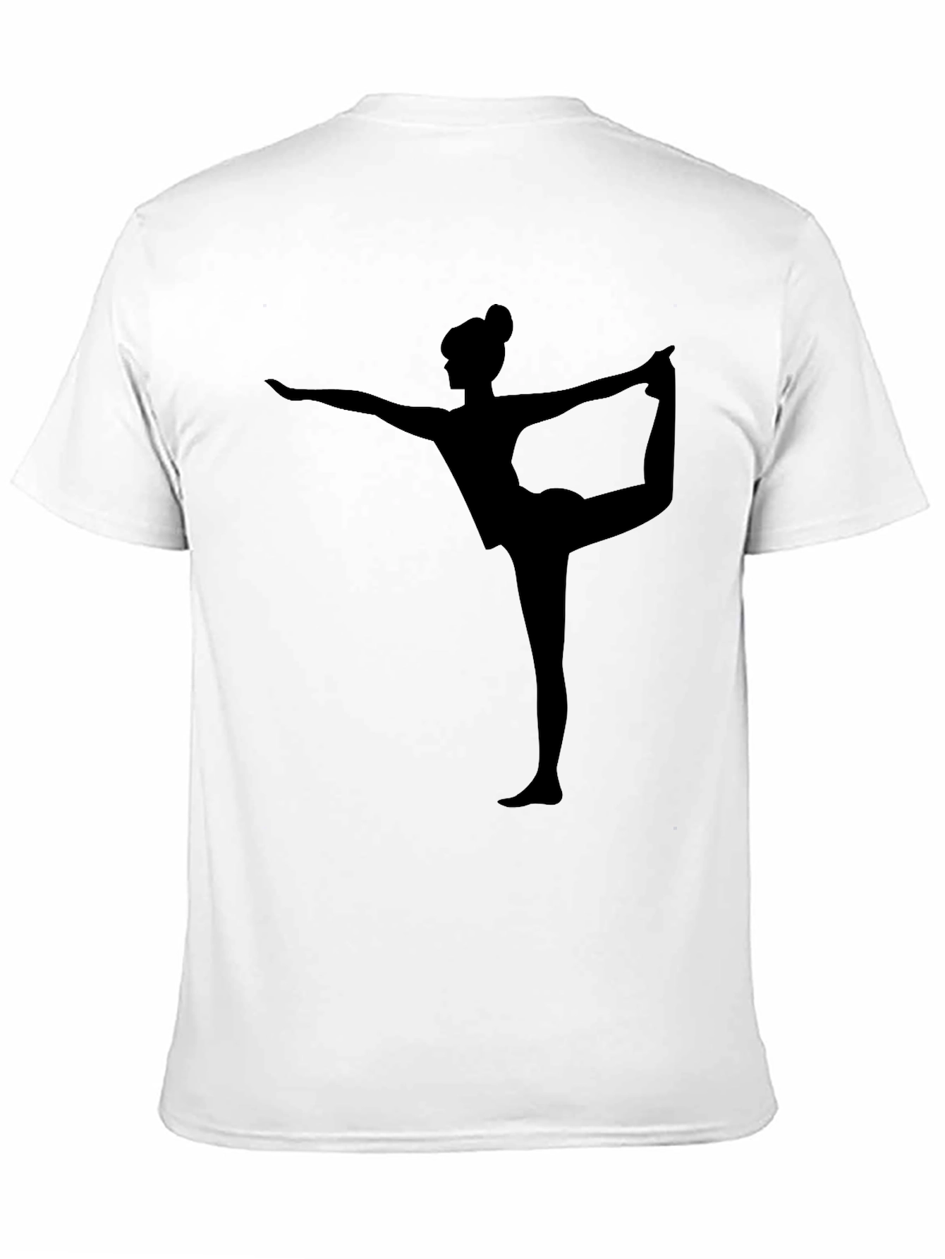 Yoga Pose Graphic Tee - Black Cotton Casual Shirt