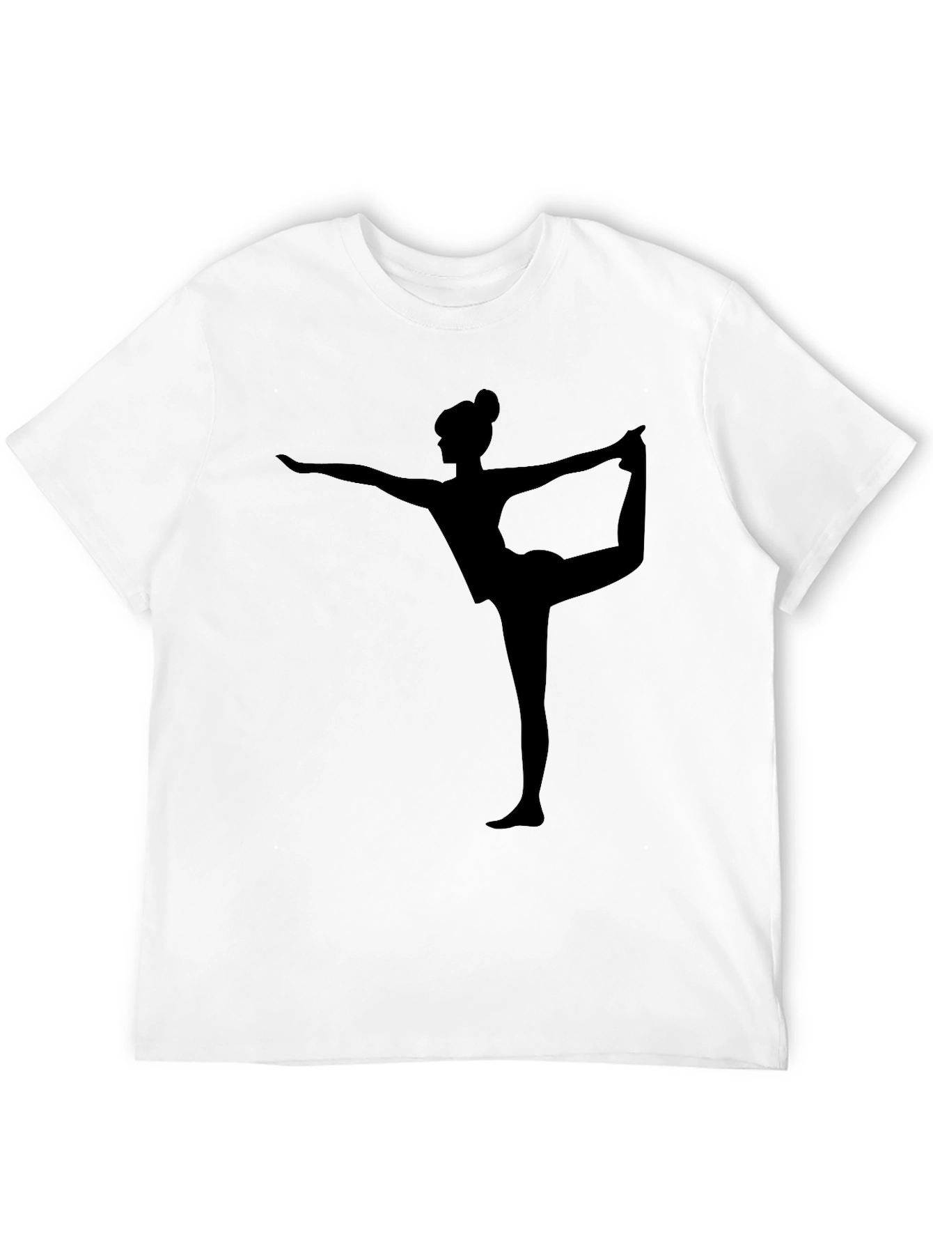 Yoga Pose Graphic Tee - Black Cotton Casual Shirt