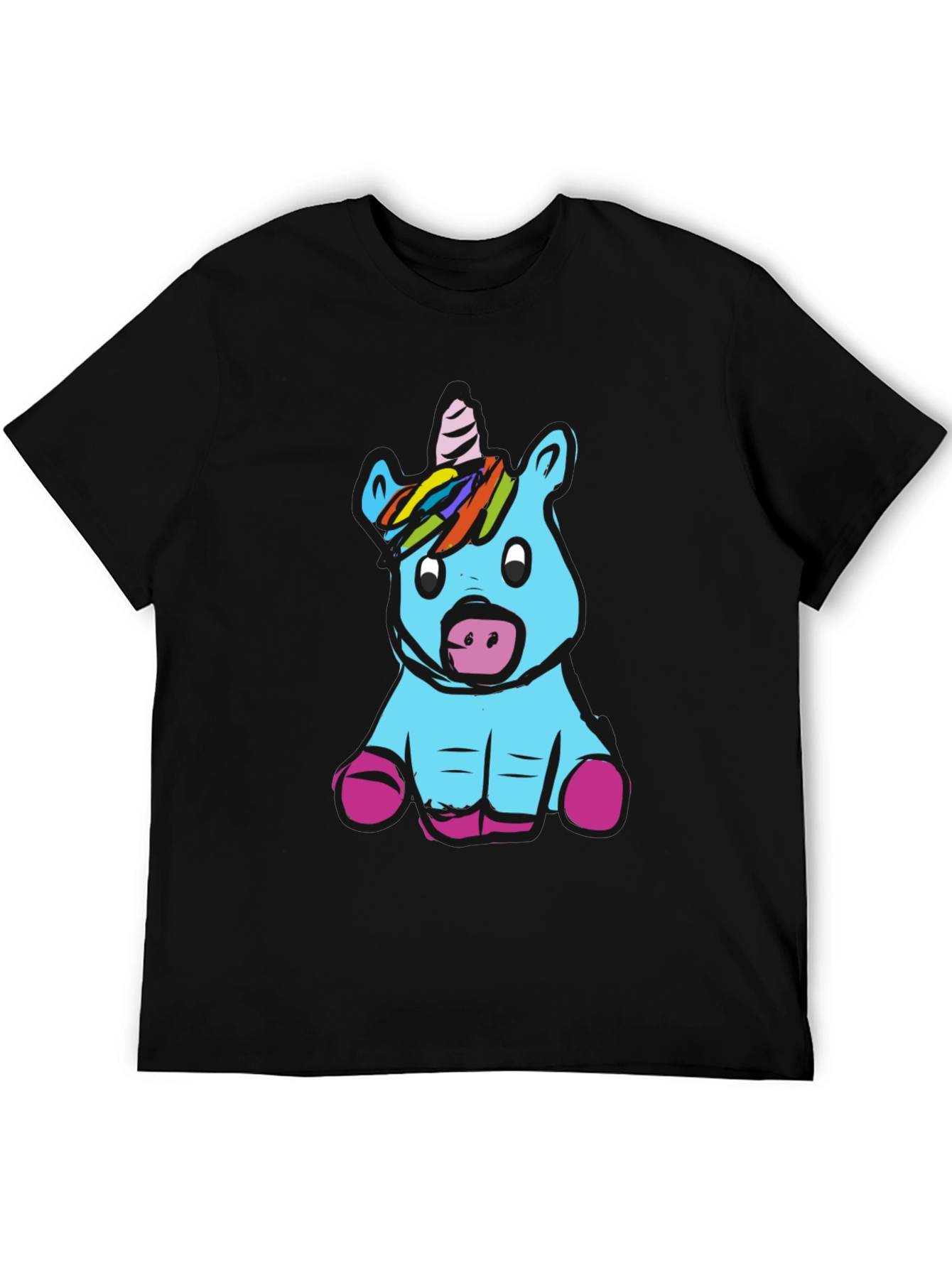 Unicorn Graphic Black T-Shirt