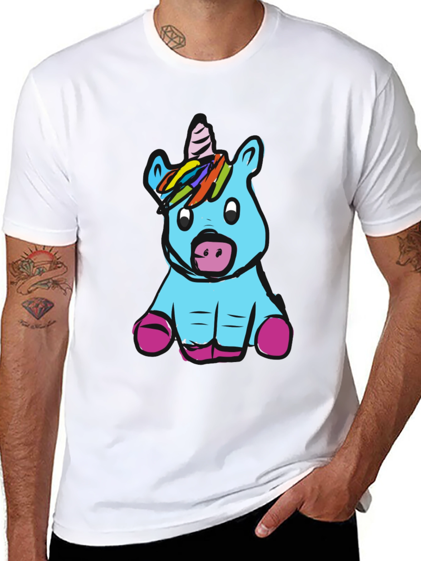 Unicorn Graphic Black T-Shirt