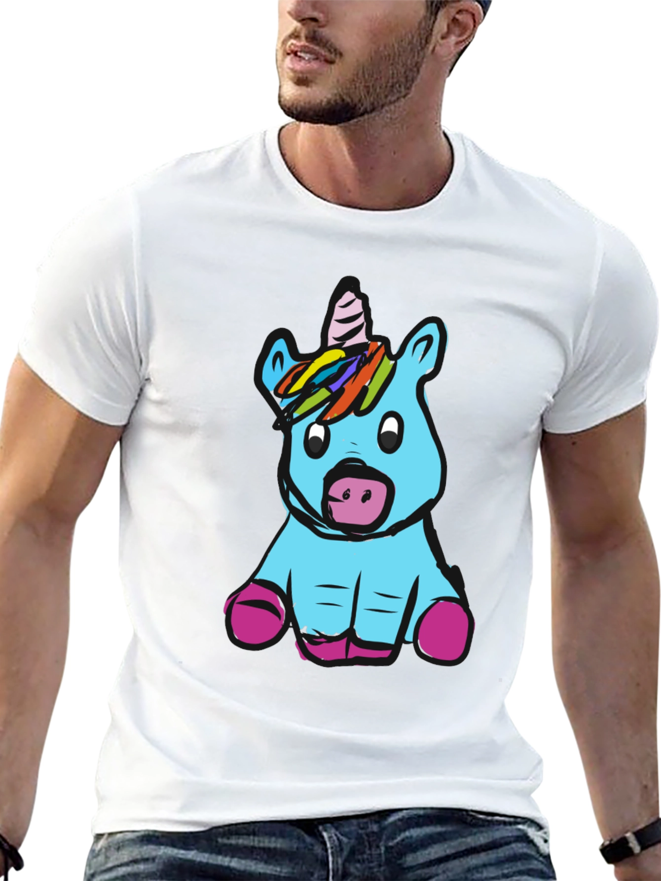 Unicorn Graphic Black T-Shirt