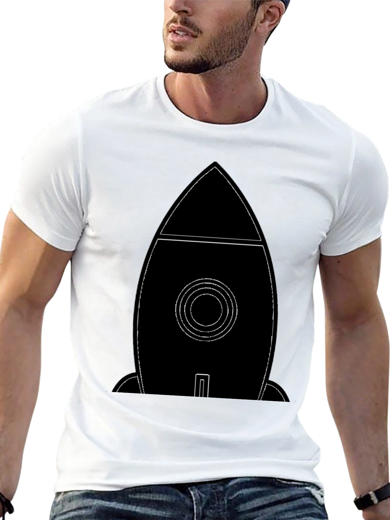 Rocket Graphic Tee - Modern Astronaut Shirt