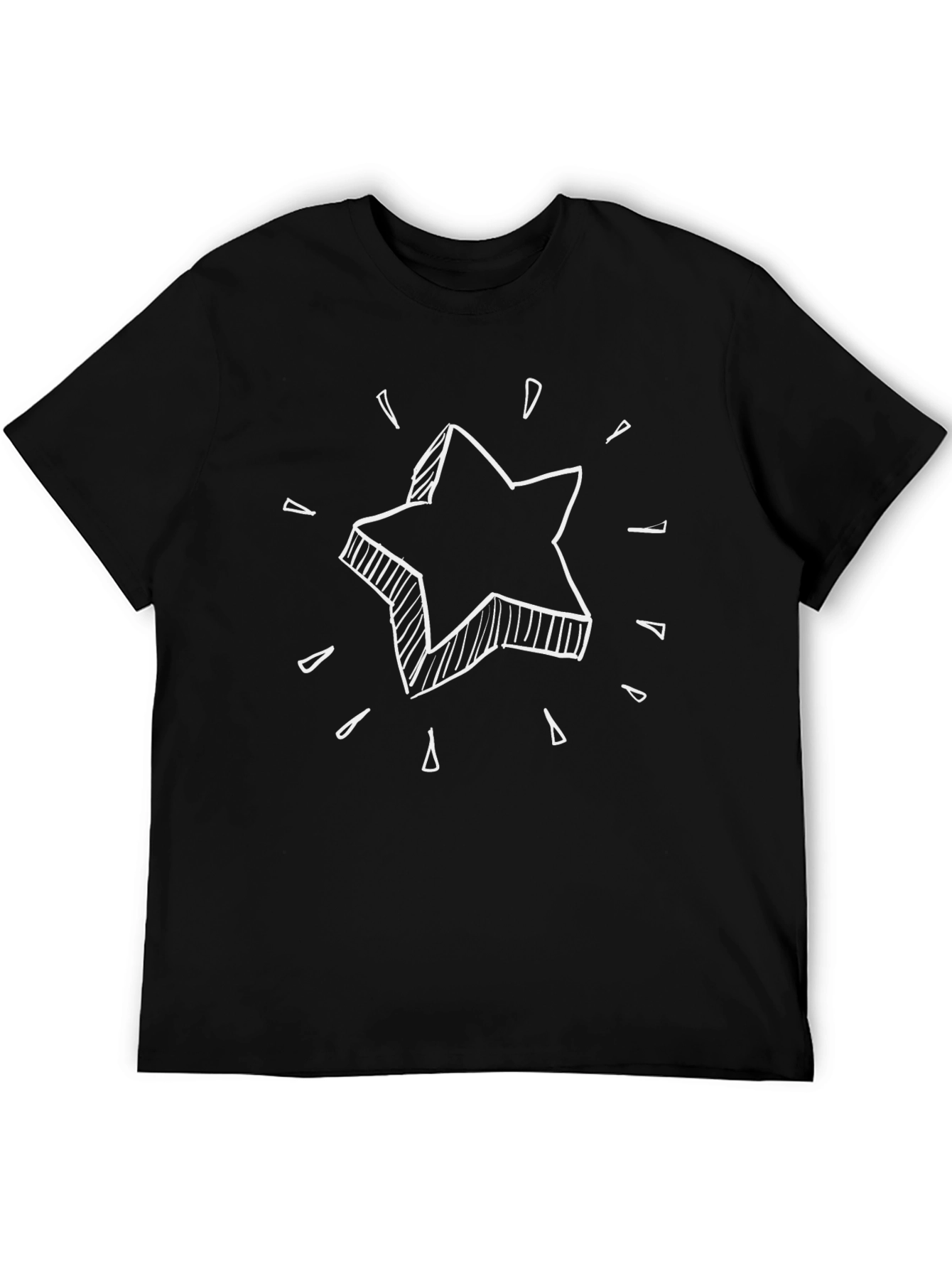 Star Graphic Tee - Black Cotton Comfort