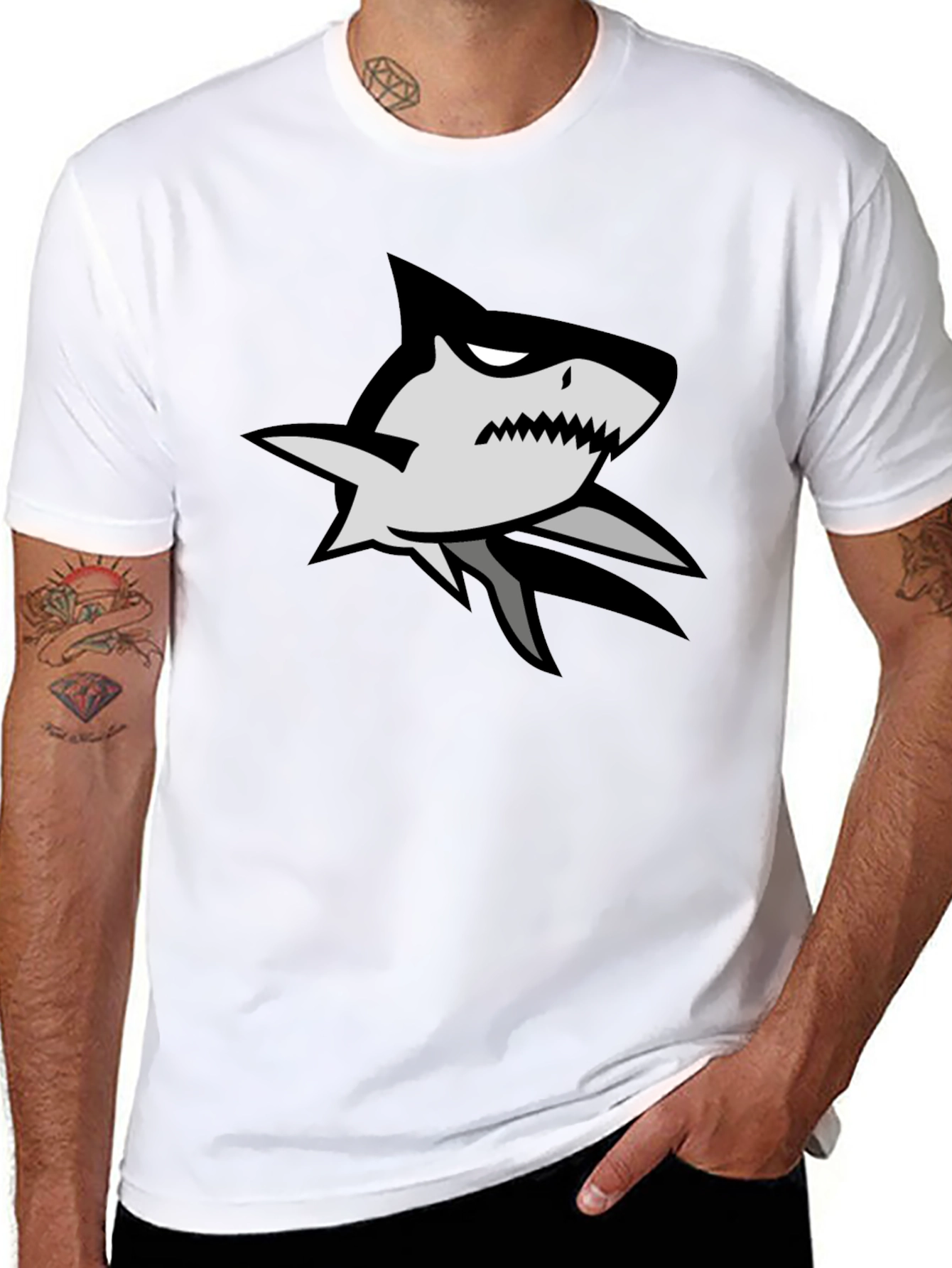 Shark Graphic Black T-Shirt